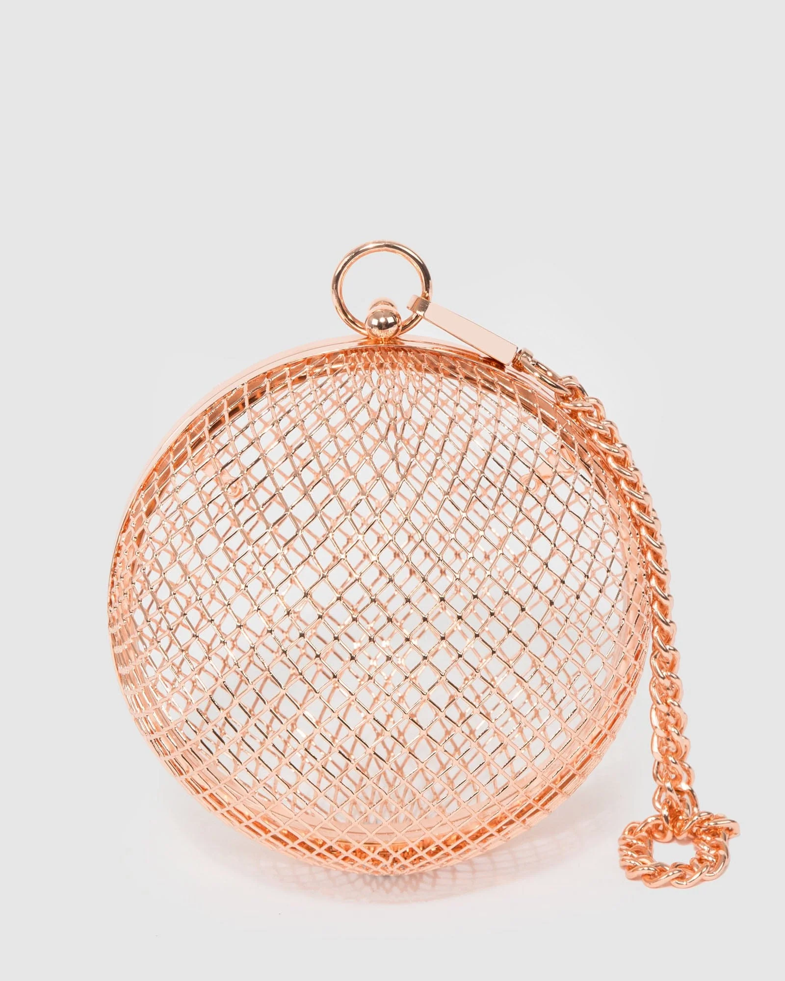 Rose Gold Miley Metal Ball Clutch Bag