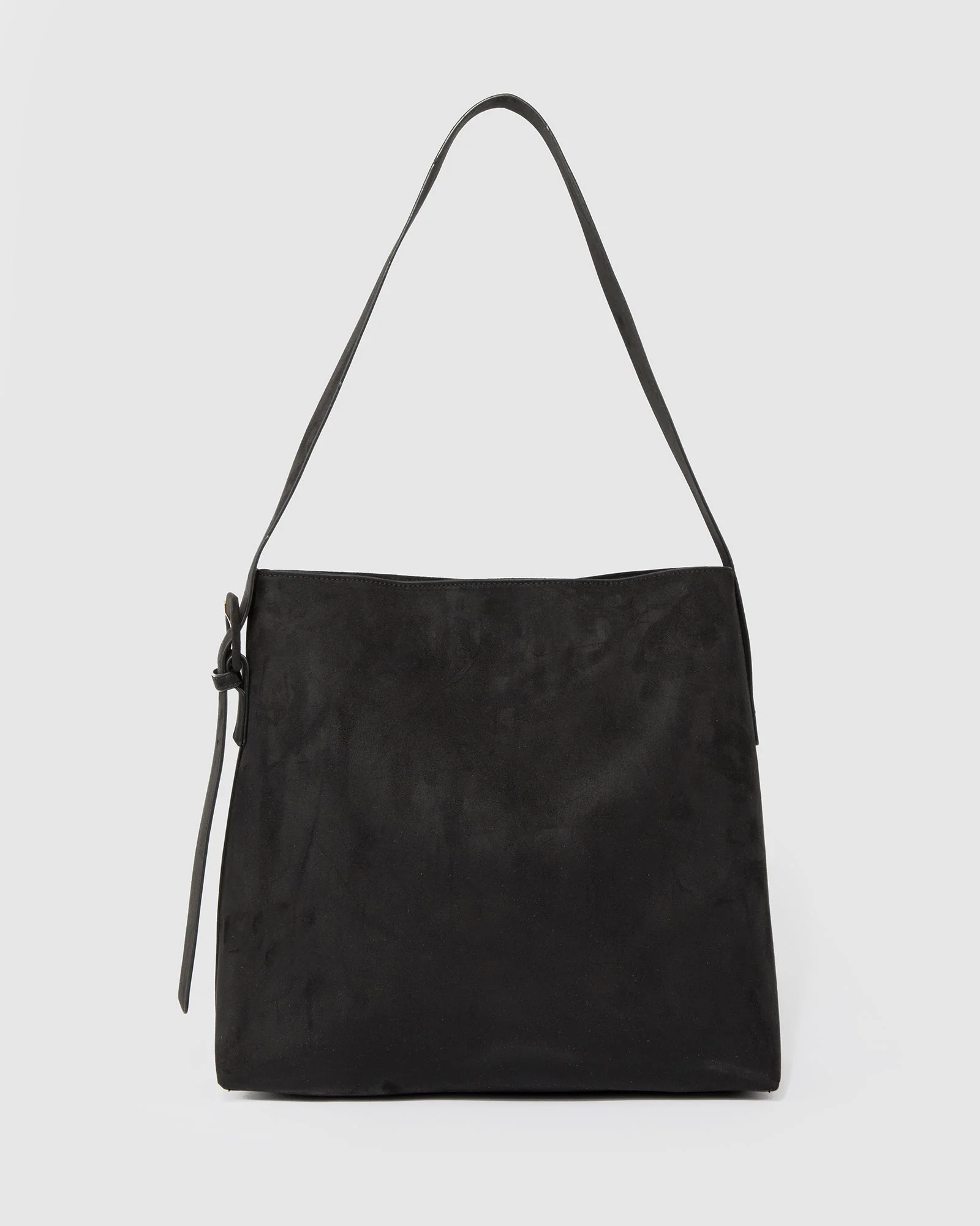 Black Olivia Suede Slouch Bag