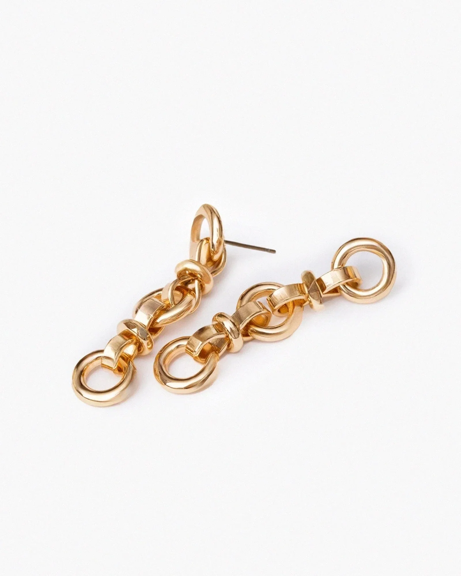 Gold Chain Link Drop Earrings