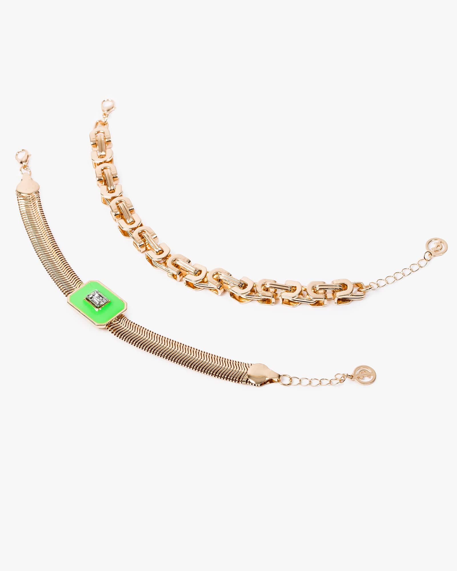 Emerald Chain Link 2 Pack Bracelet
