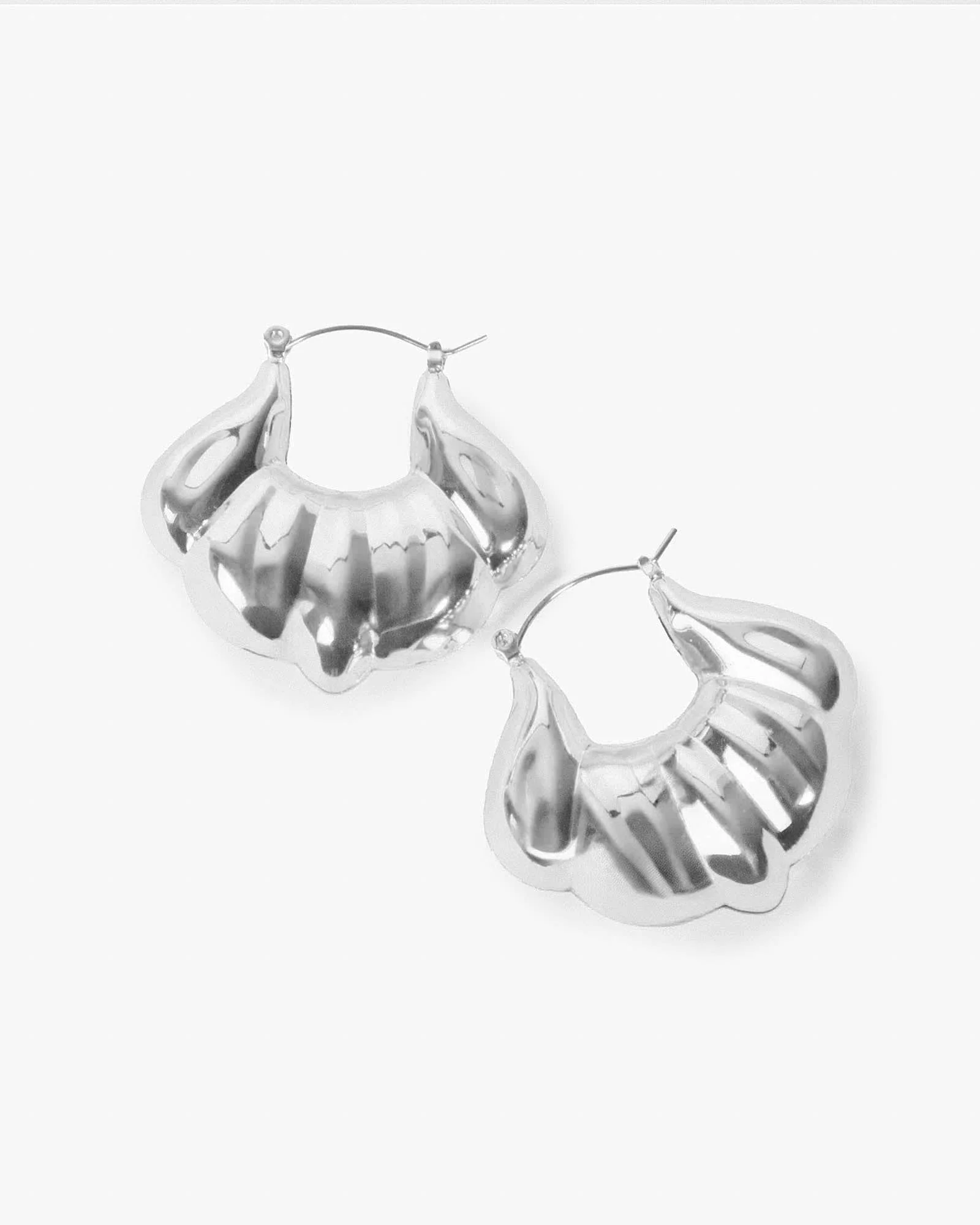 Silver Textured Mini Hoop Earrings