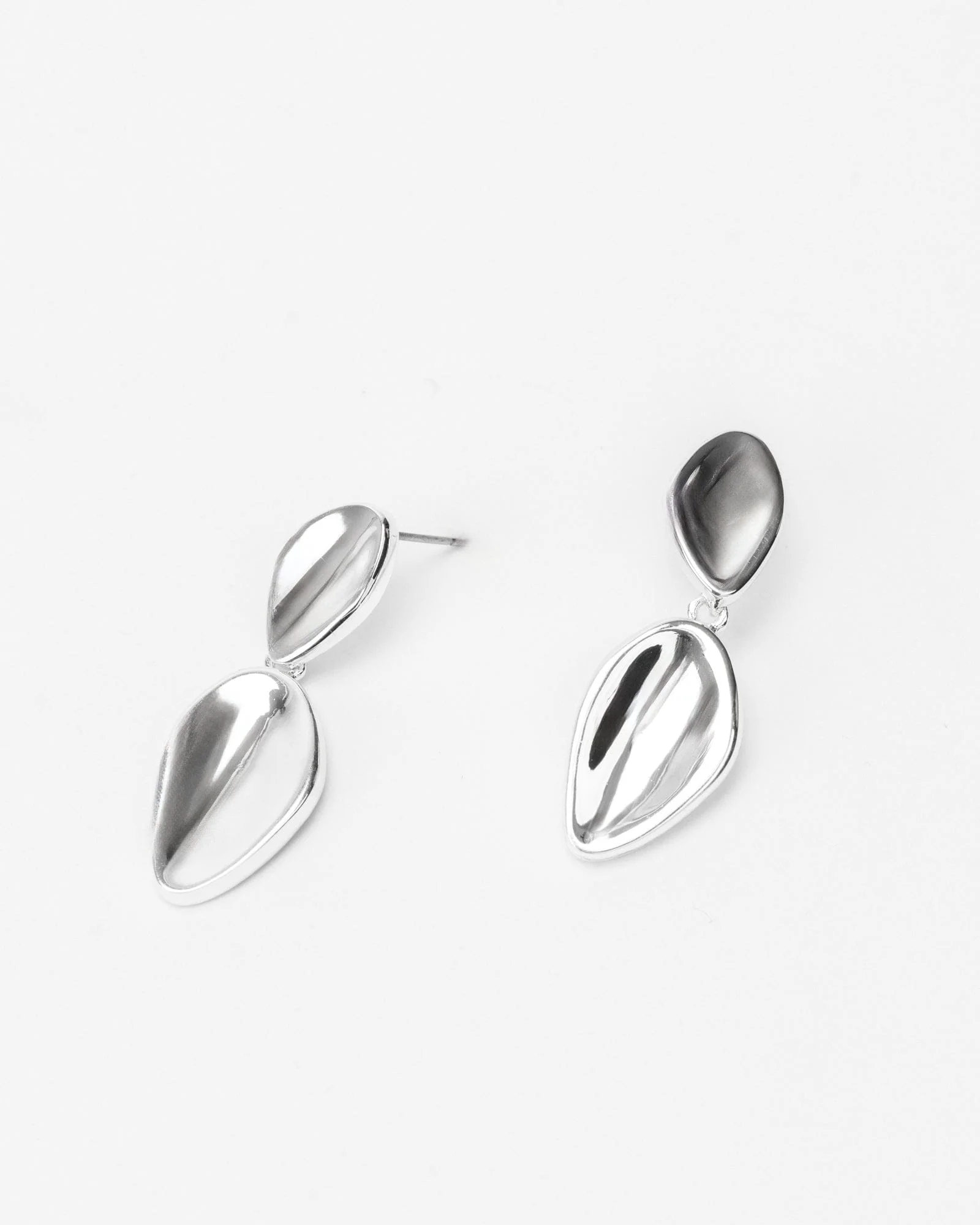 Silver Irregular Simple Drop Earrings