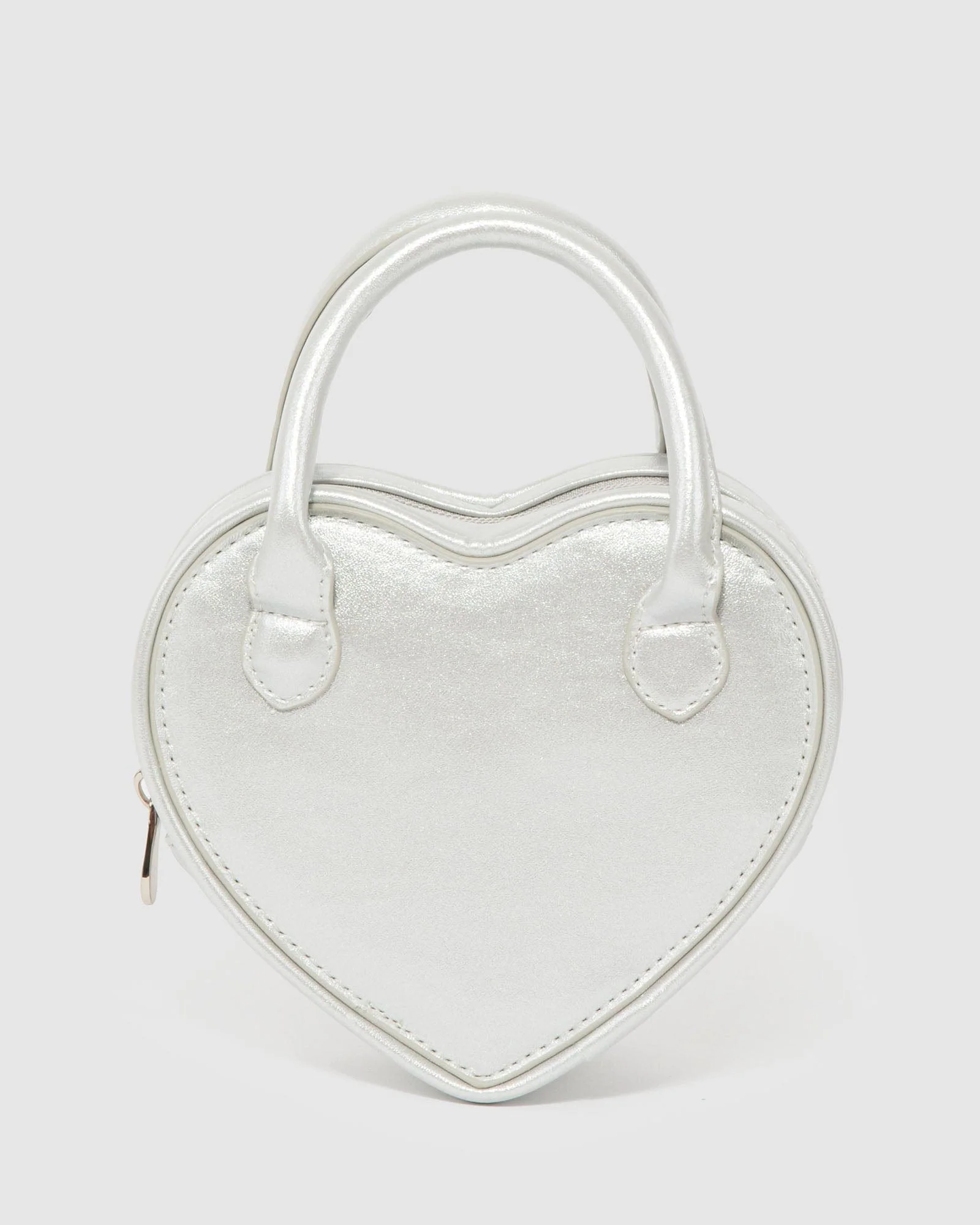 Silver Valentine Top Handle Bag