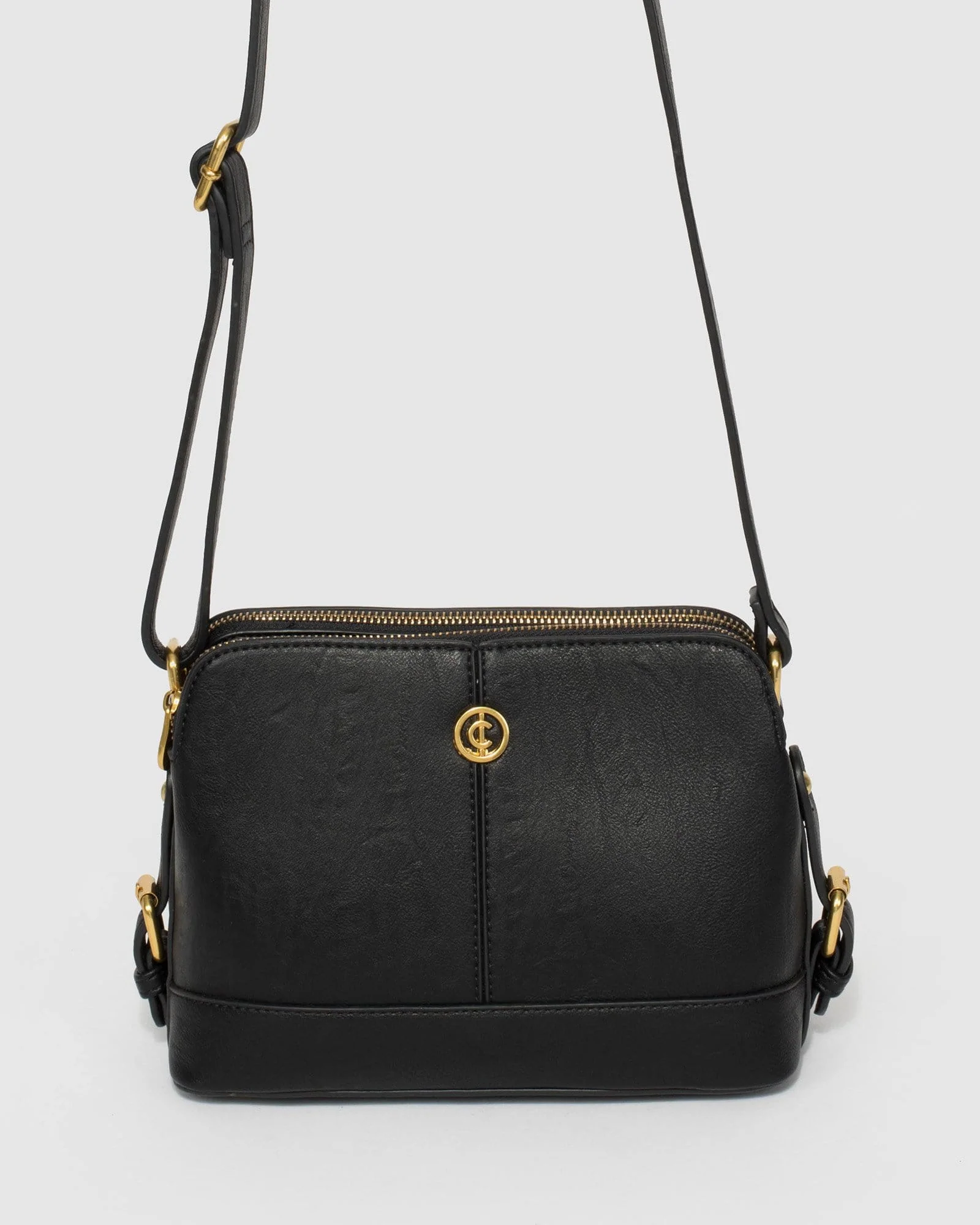 Black Joanna Strap Crossbody Bag