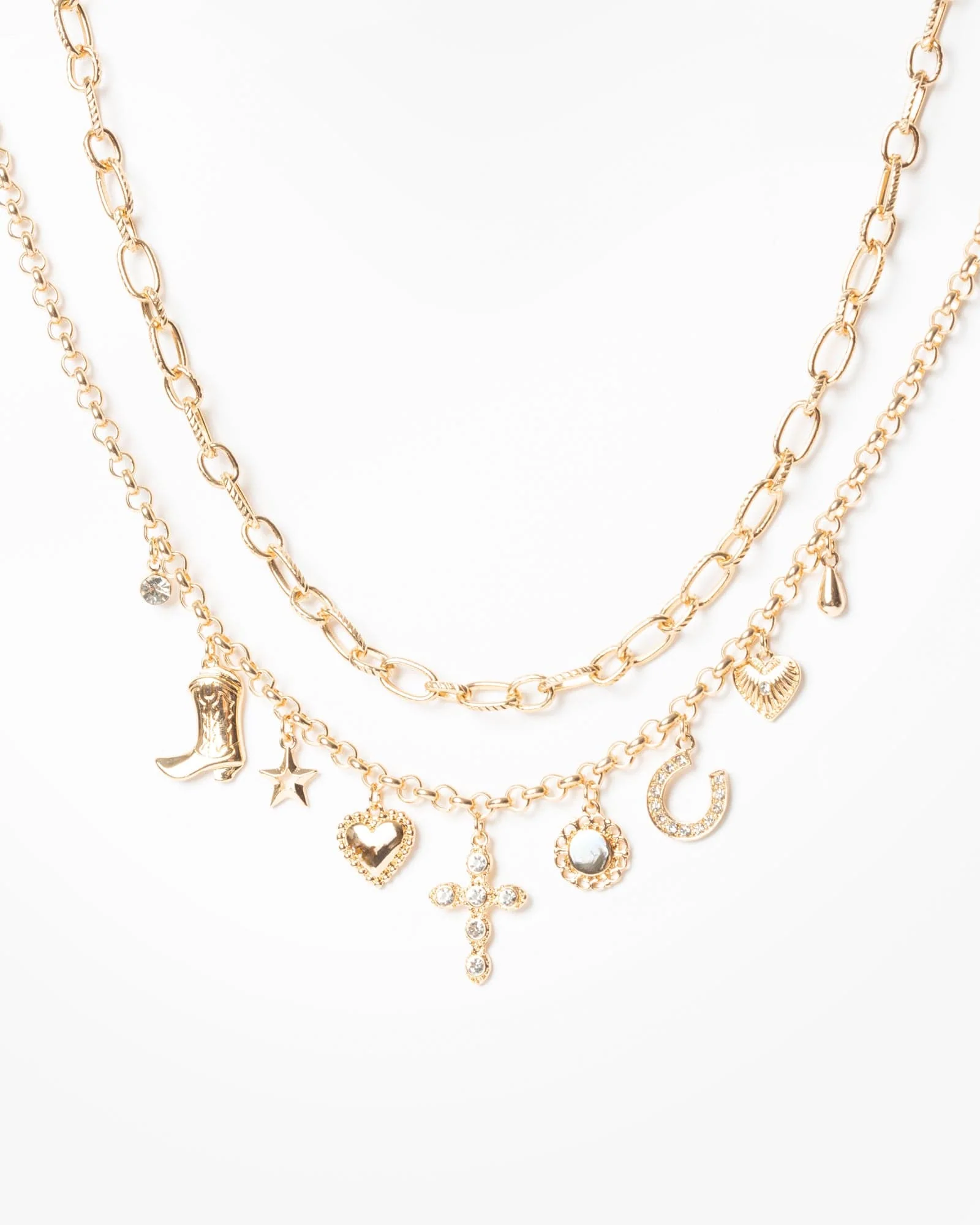 Gold Western Charm Necklace