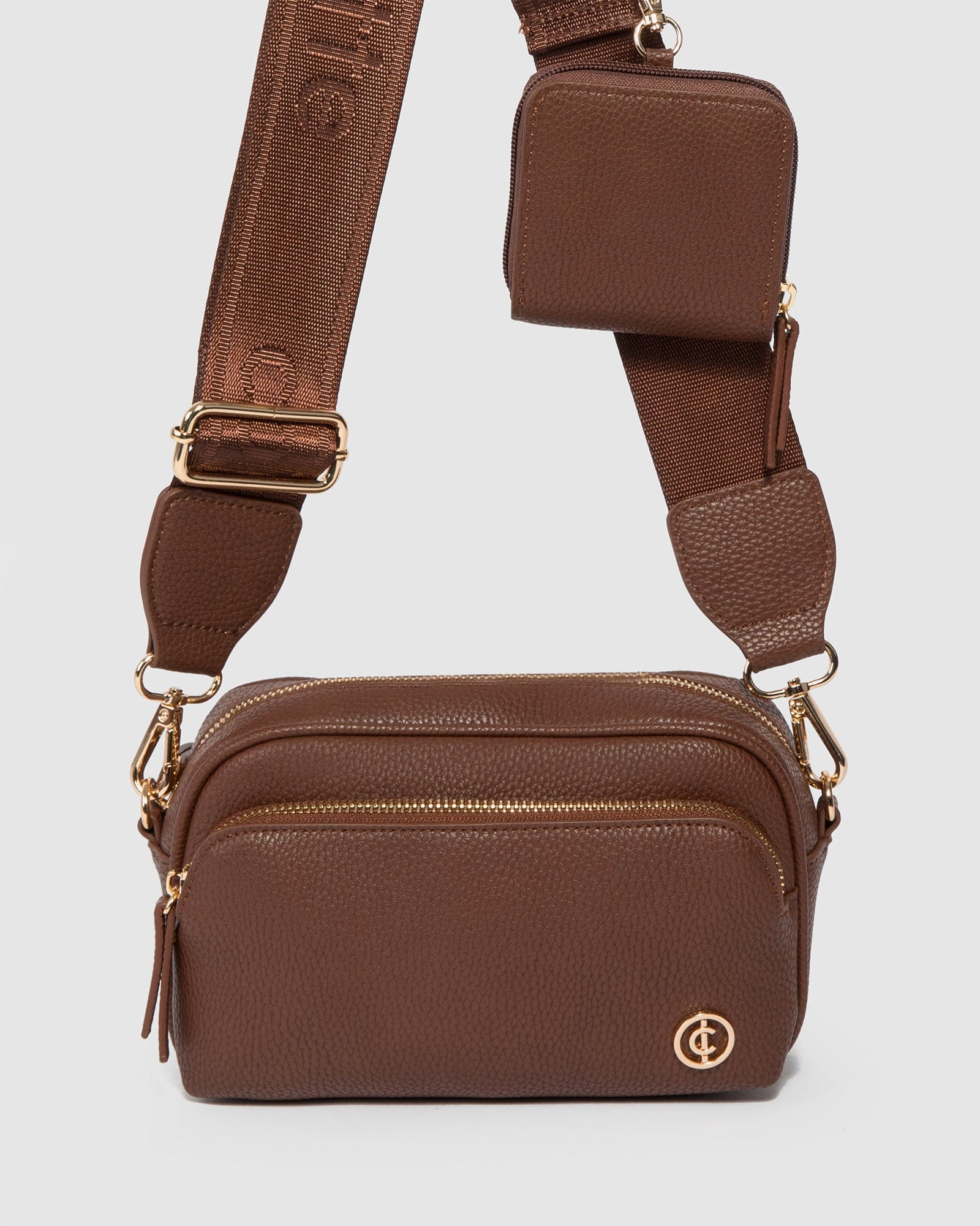 Brown And Gold Amalia Crossbody Bag