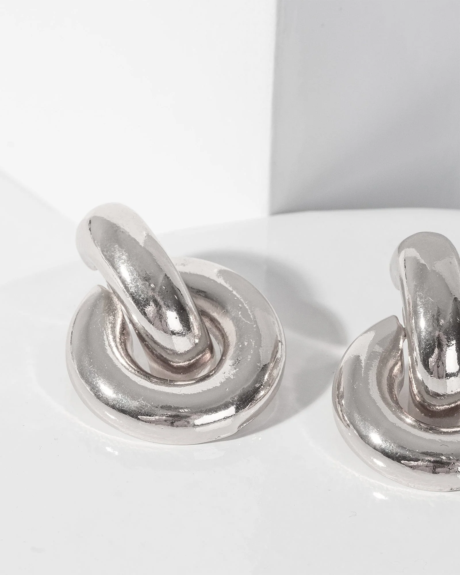 Silver Bubble Door Knocker Earrings