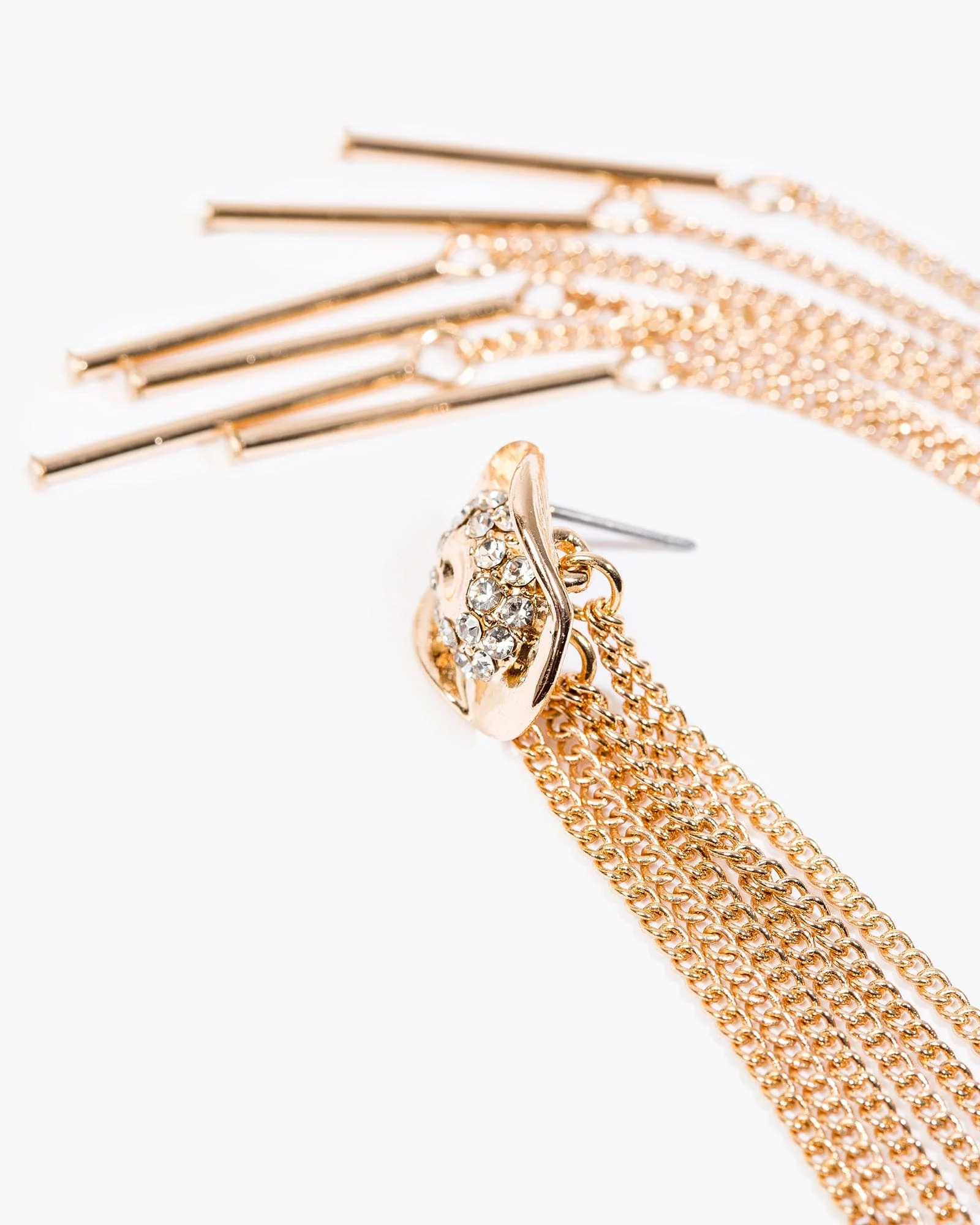 Gold Cowboy Hat Chain Drop Earrings