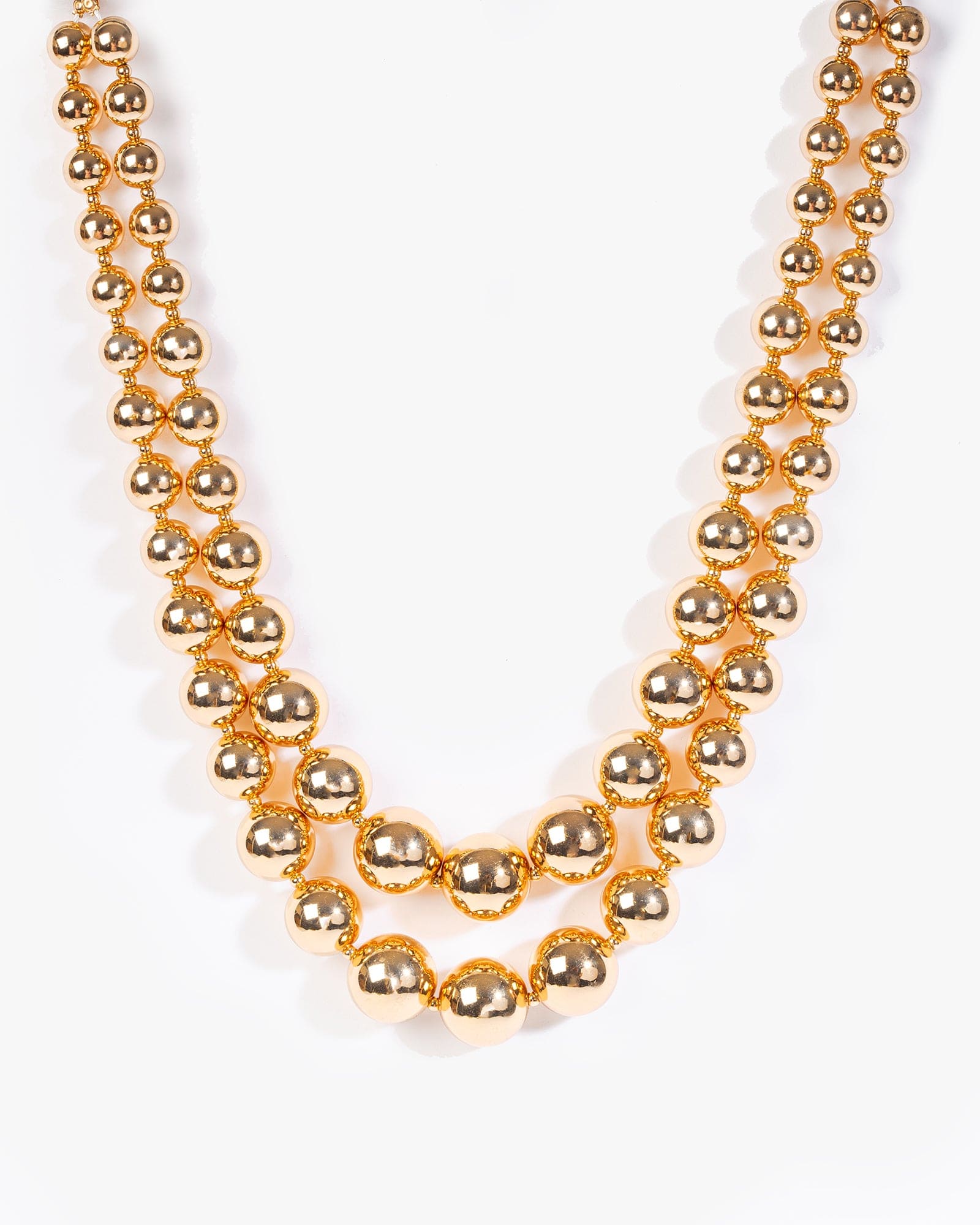 Gold Beaded Layered Necklace