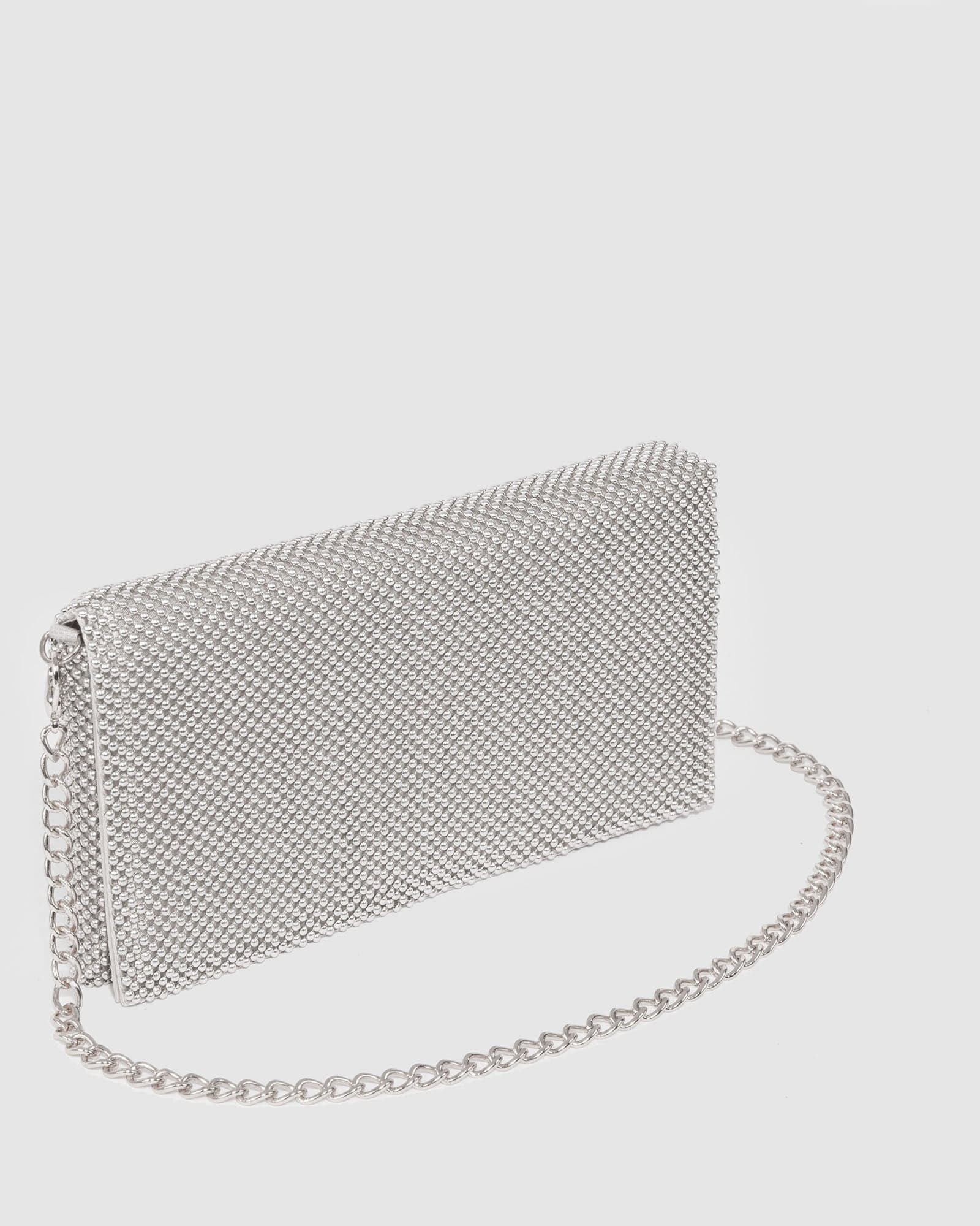 Silver Audrina Clutch Bag
