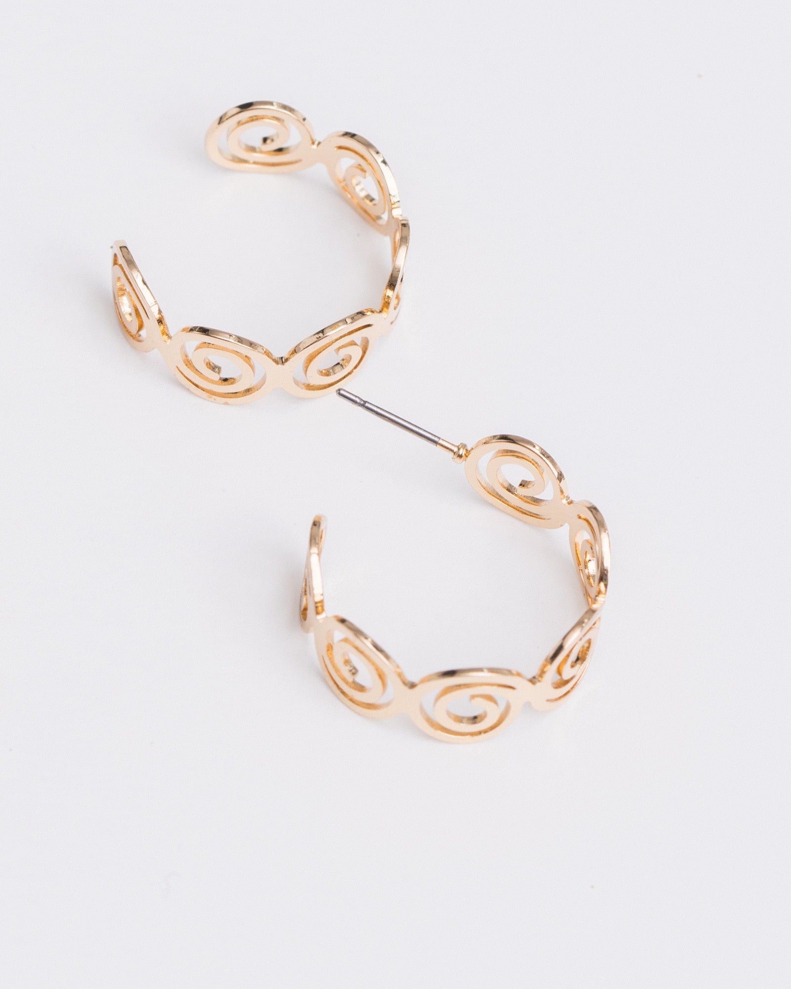 Gold Spiral Hoop Earrings