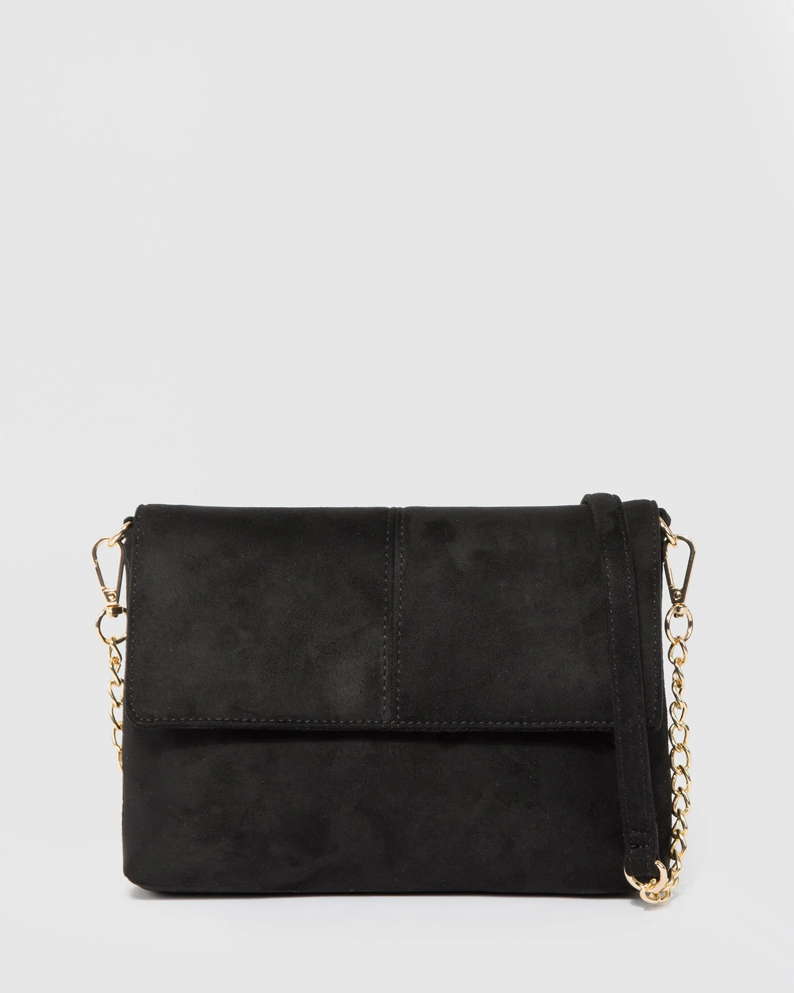 Black Leo Panel Crossbody Bag
