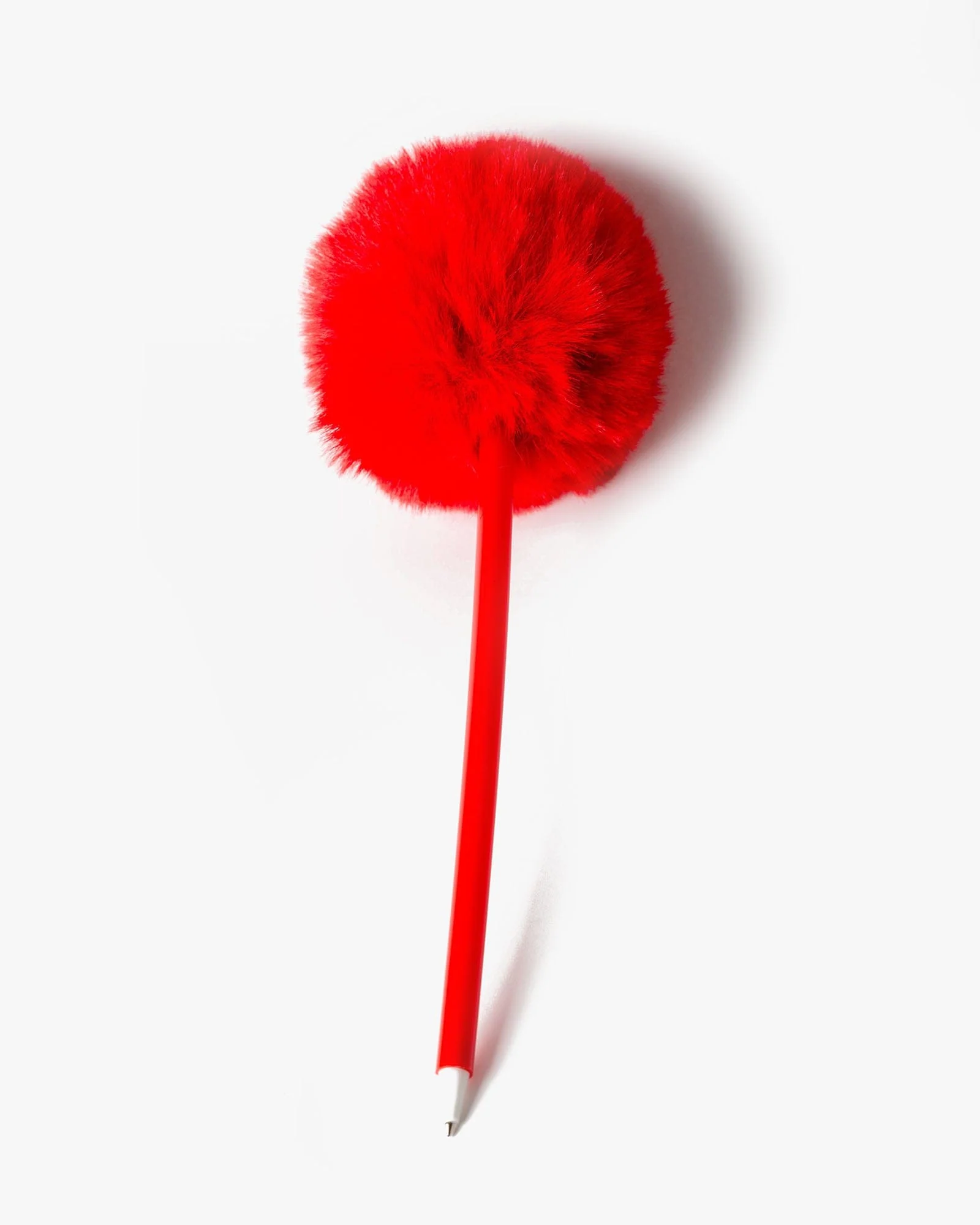 Red Round Fluffy Pen