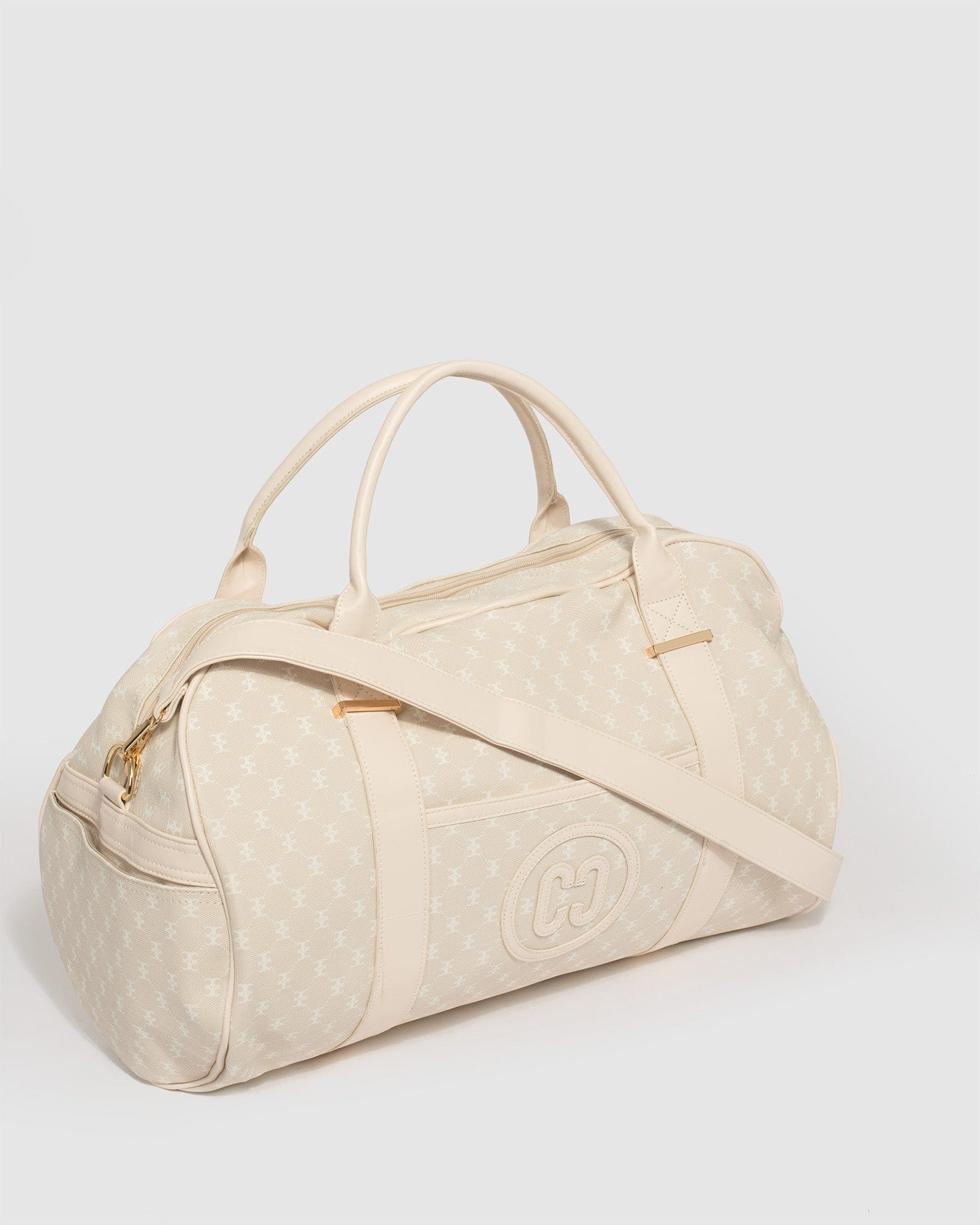 Ivory Print Monogram Weekender Bag