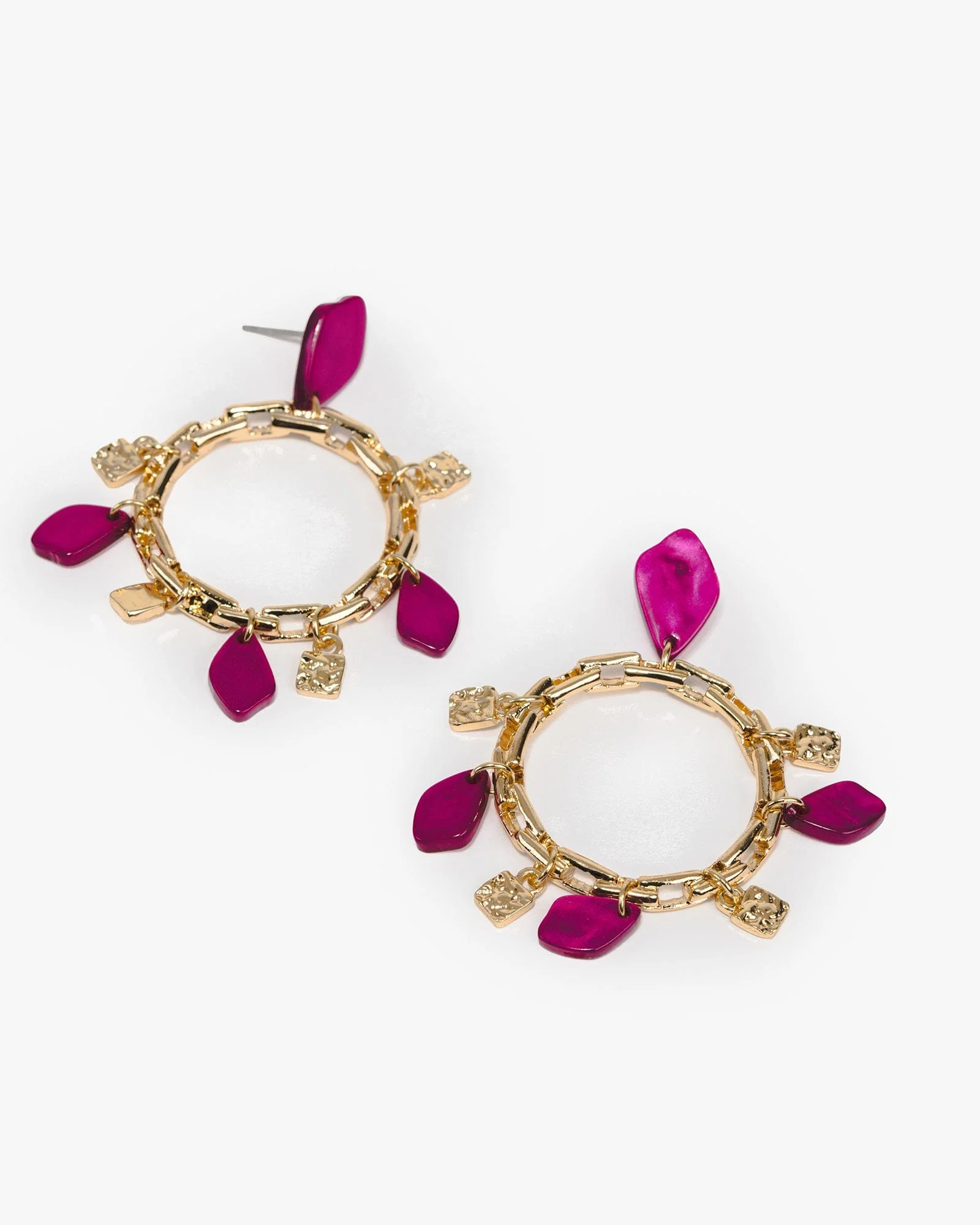 Pink Chain Link Acrylic Earrings