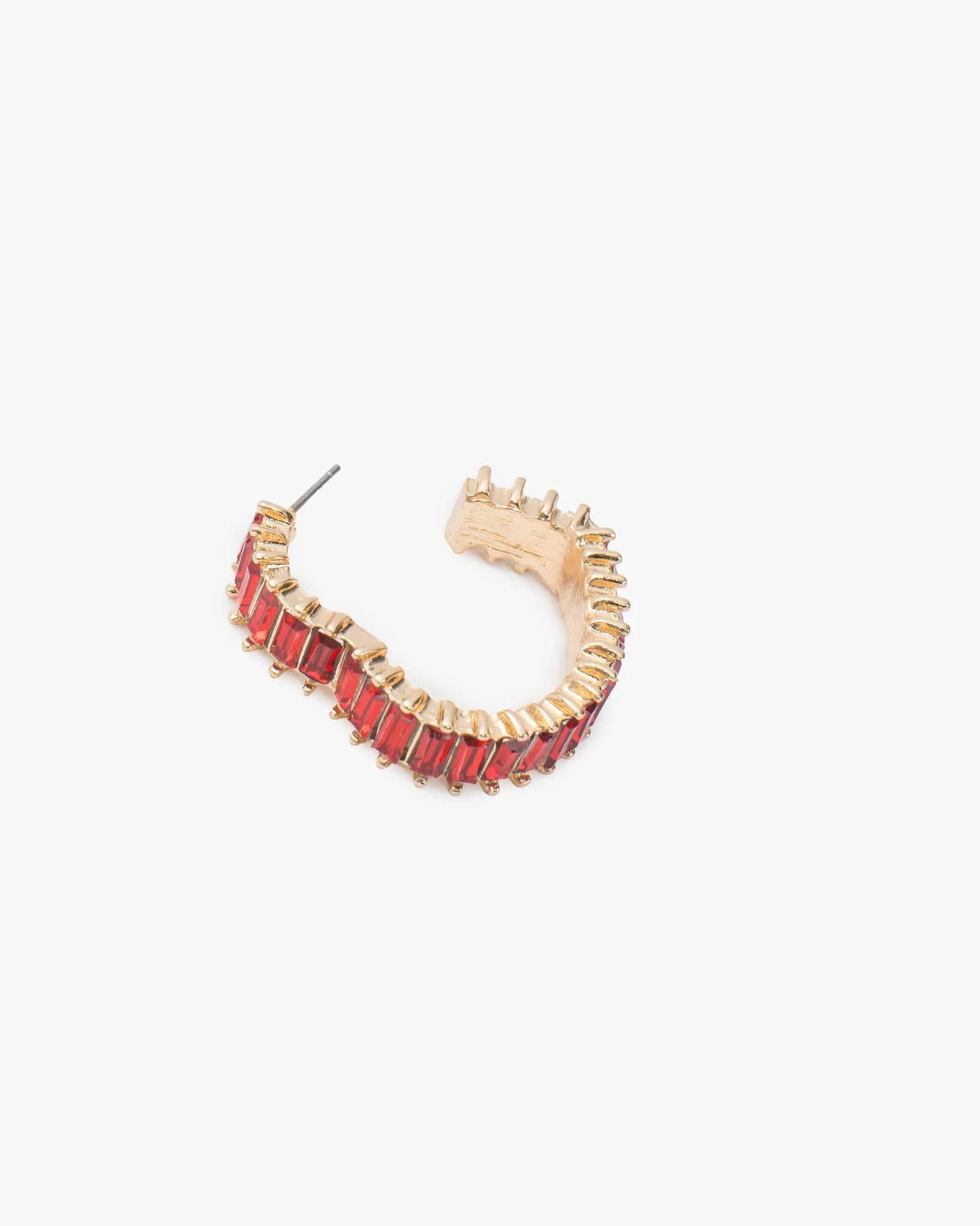 Gold Studded Heart Hoop Earrings