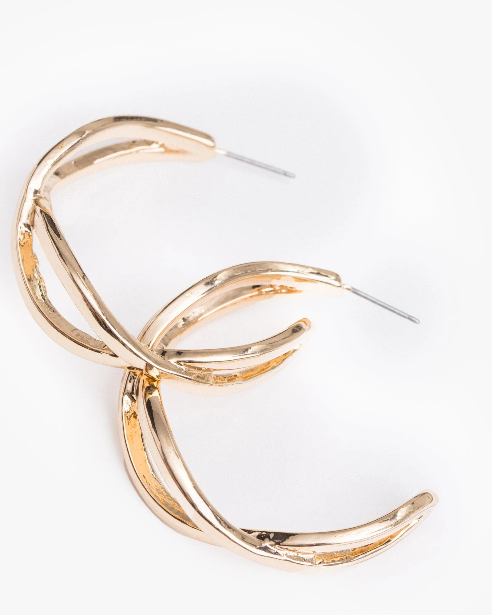 Gold Light Twist Hoop Earrings