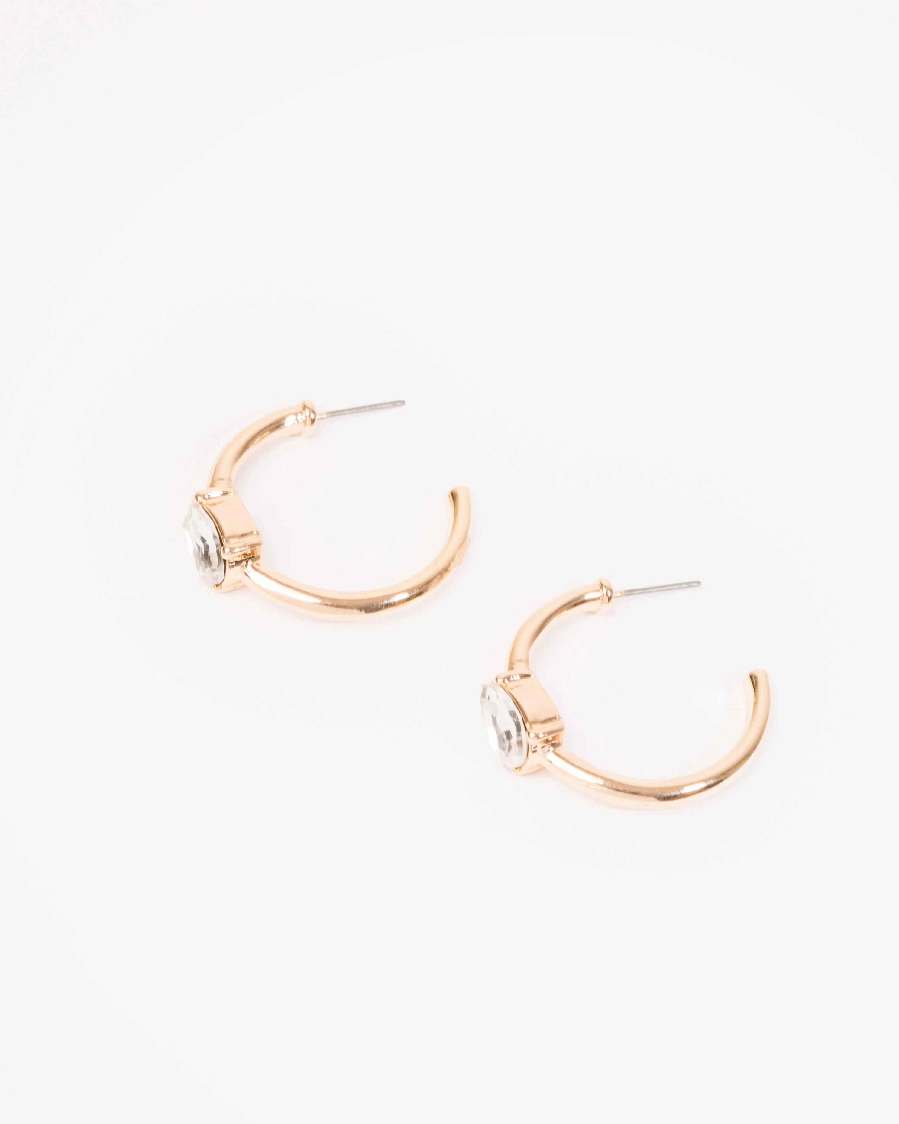 Crystal Embellished Hoop Earrings