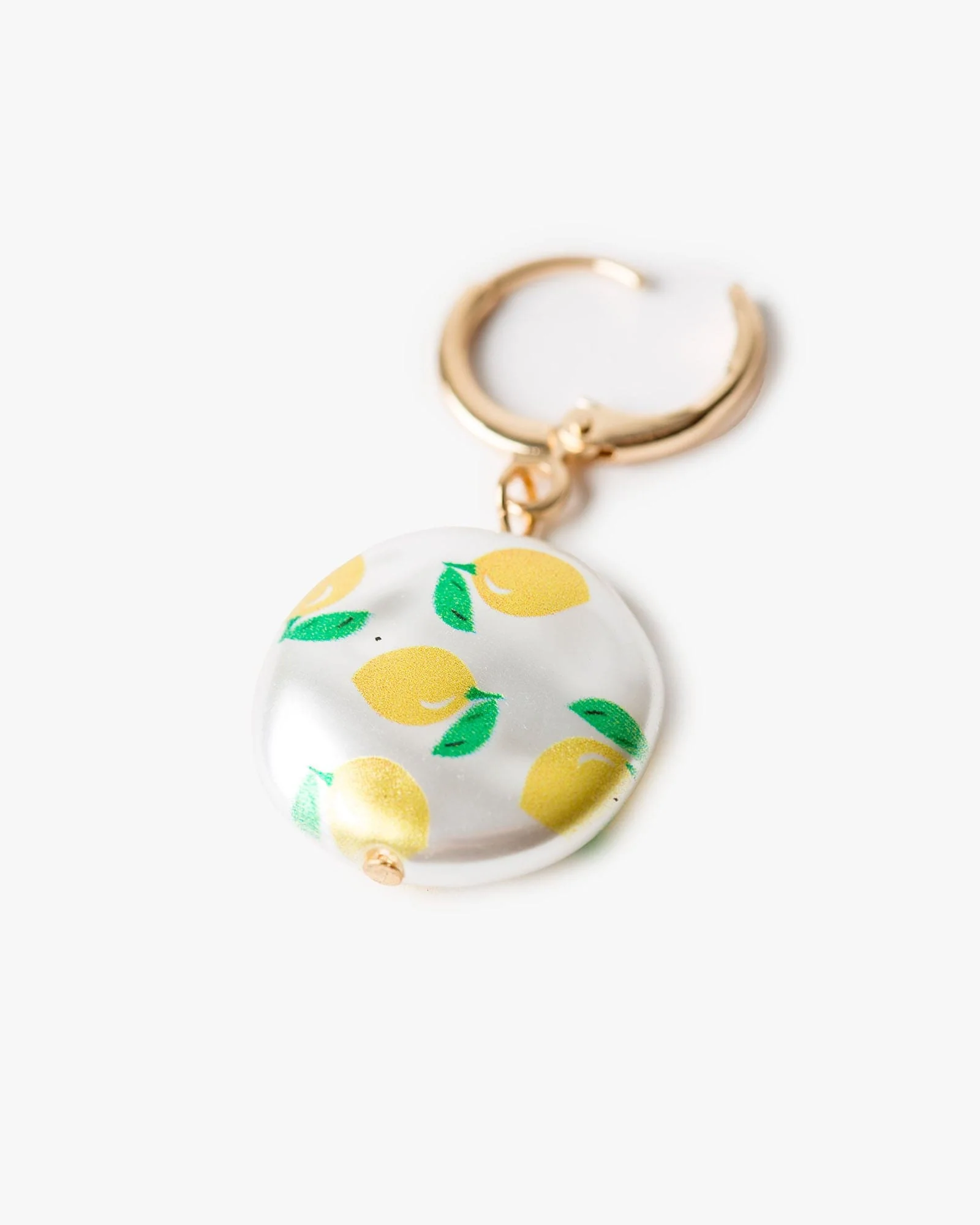 Multi Colour Lemon Disc Detail Huggie Earrings