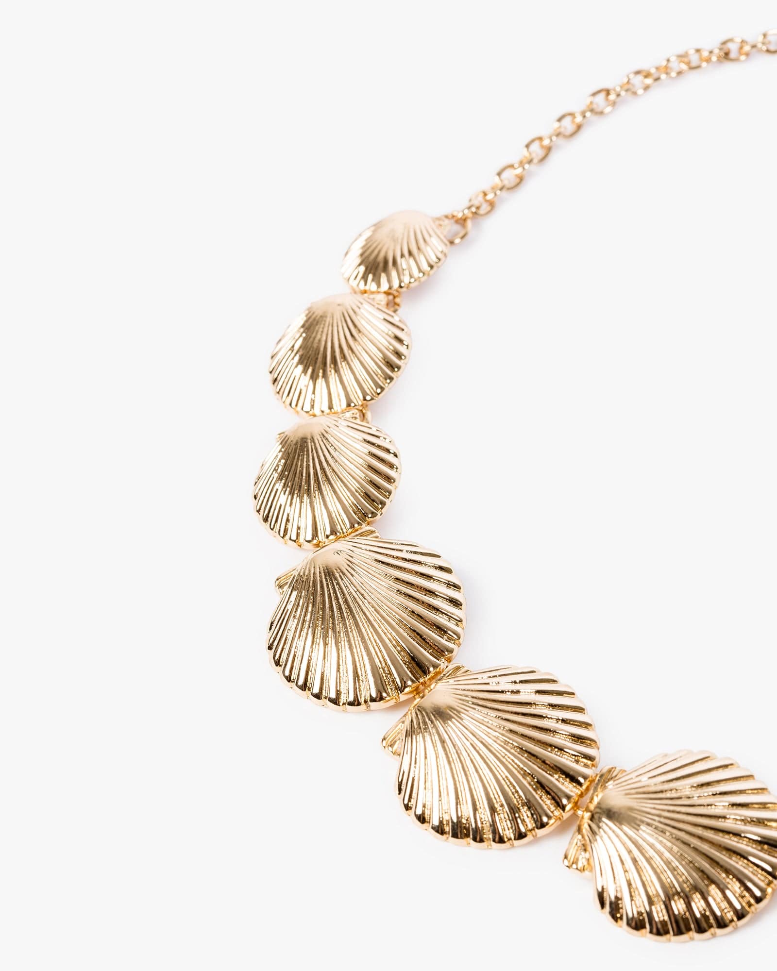 Gold Textured Sea Motif Necklace