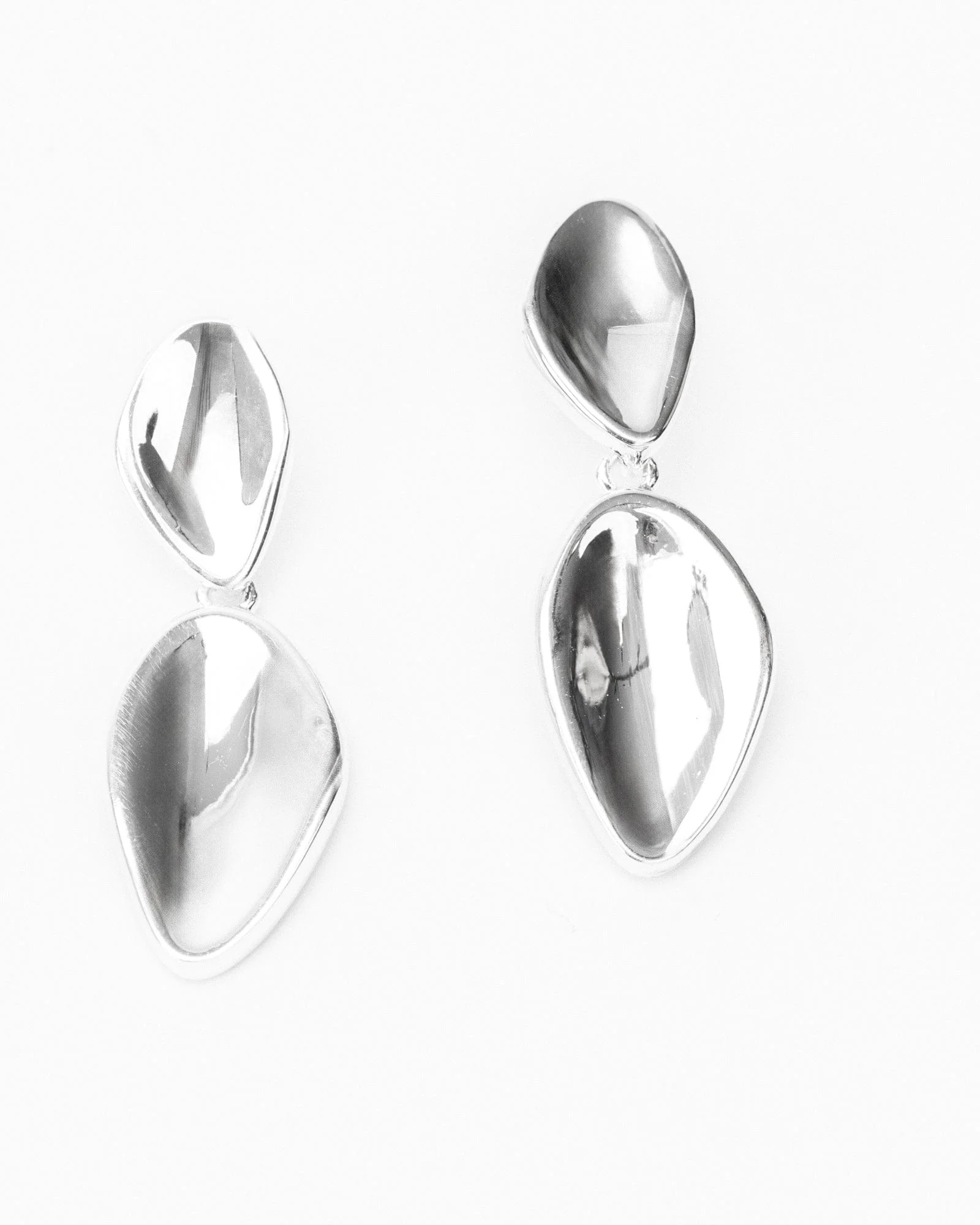 Silver Irregular Simple Drop Earrings