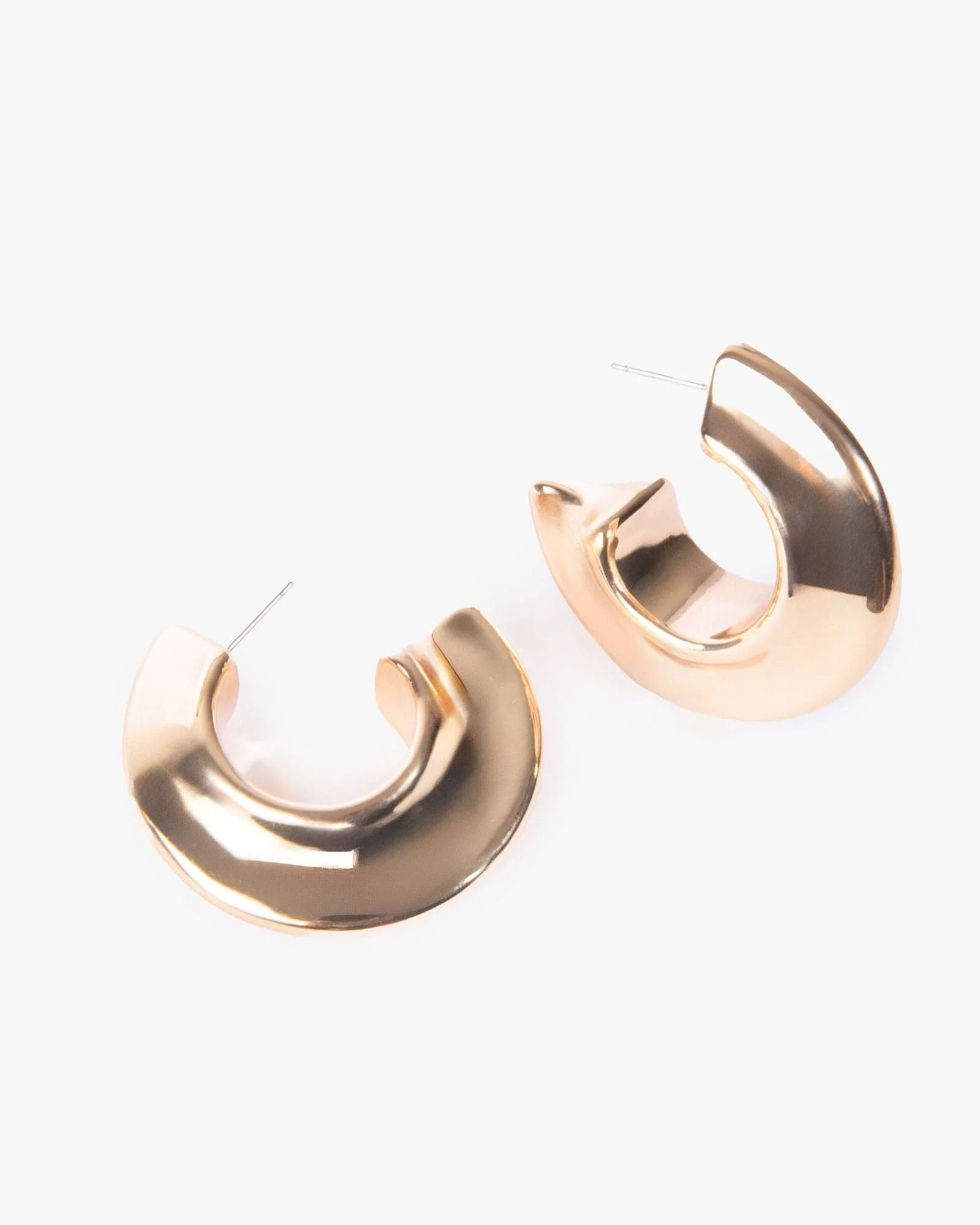 Gold Ridged Hoop Earrings