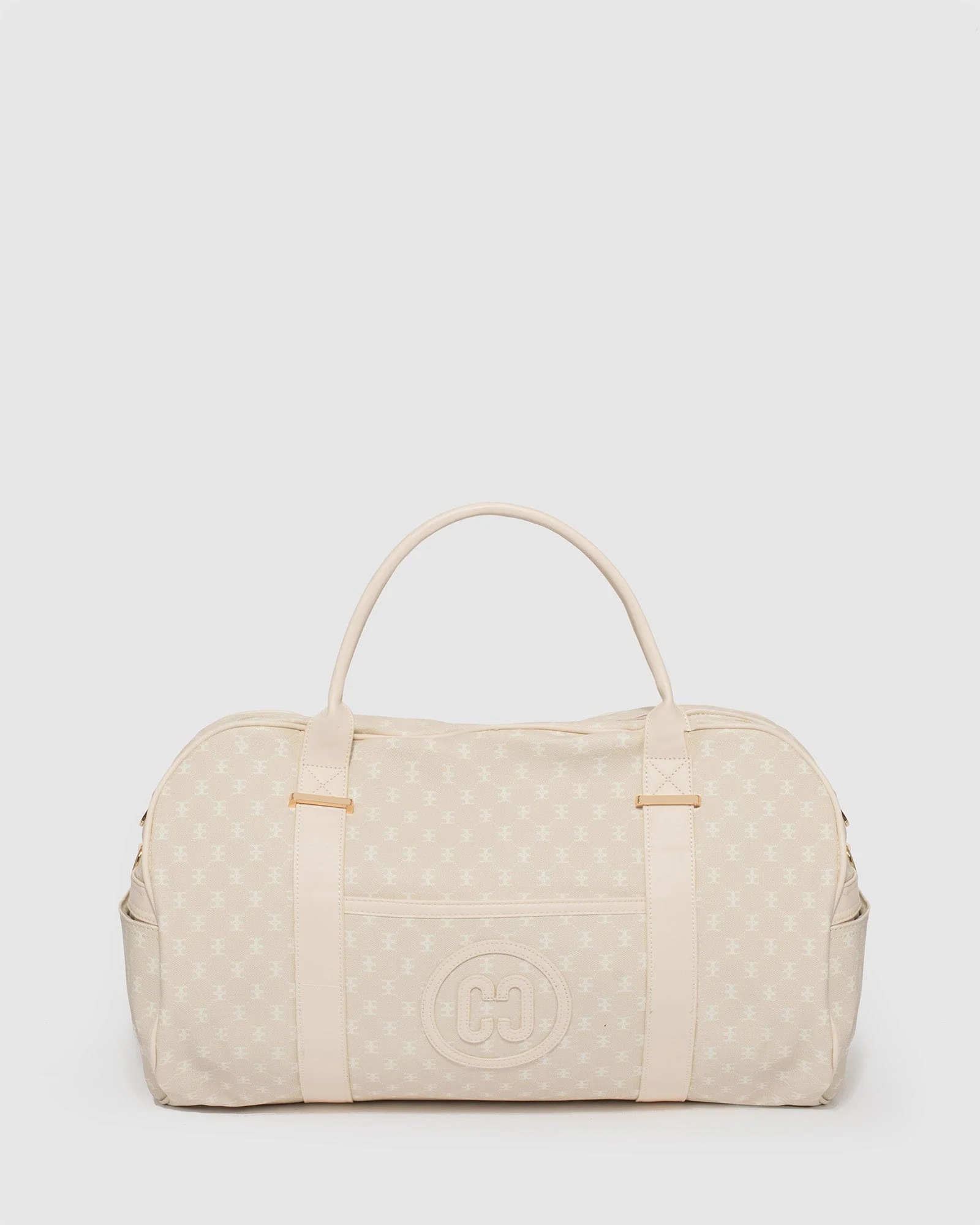 Ivory Print Monogram Weekender Bag
