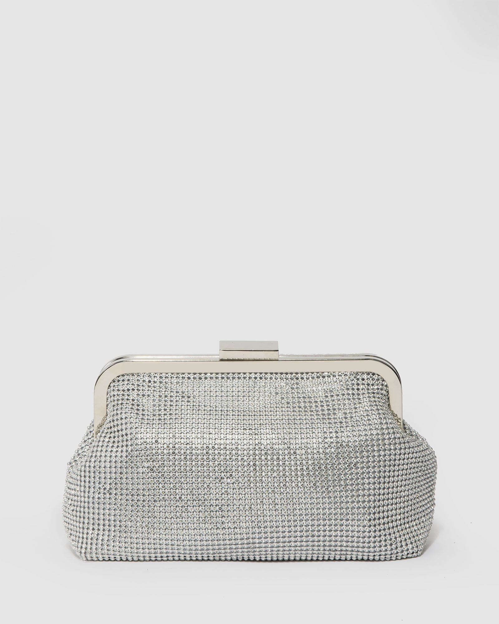 Silver Tanya Frame Clutch Bag