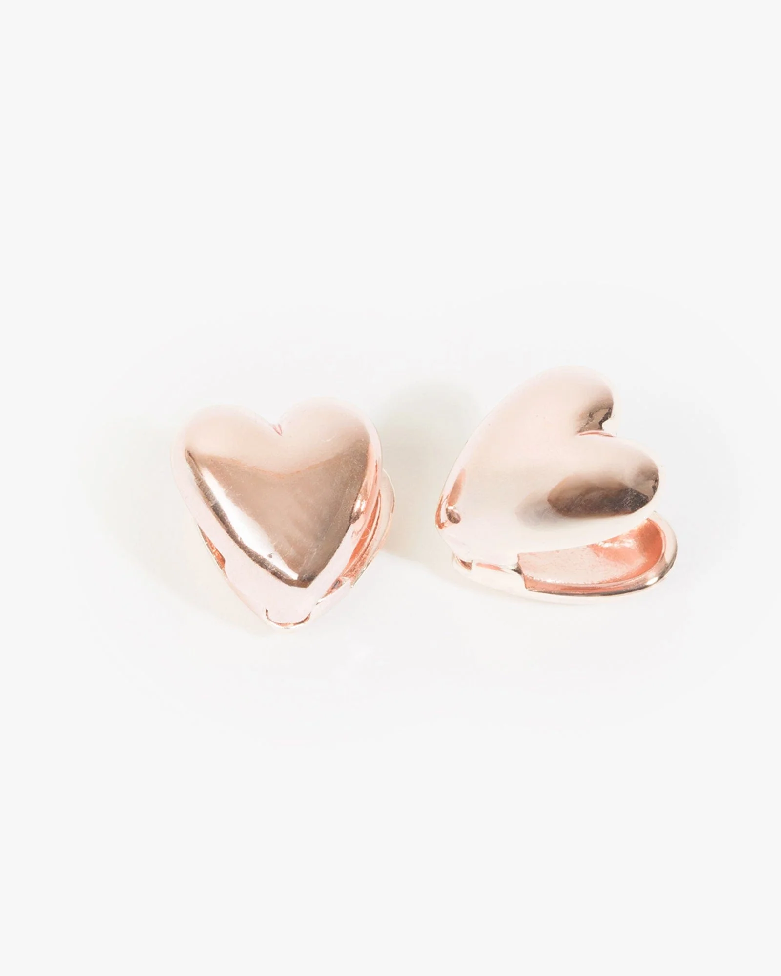 Rose Heart Front Back Huggie Earrings
