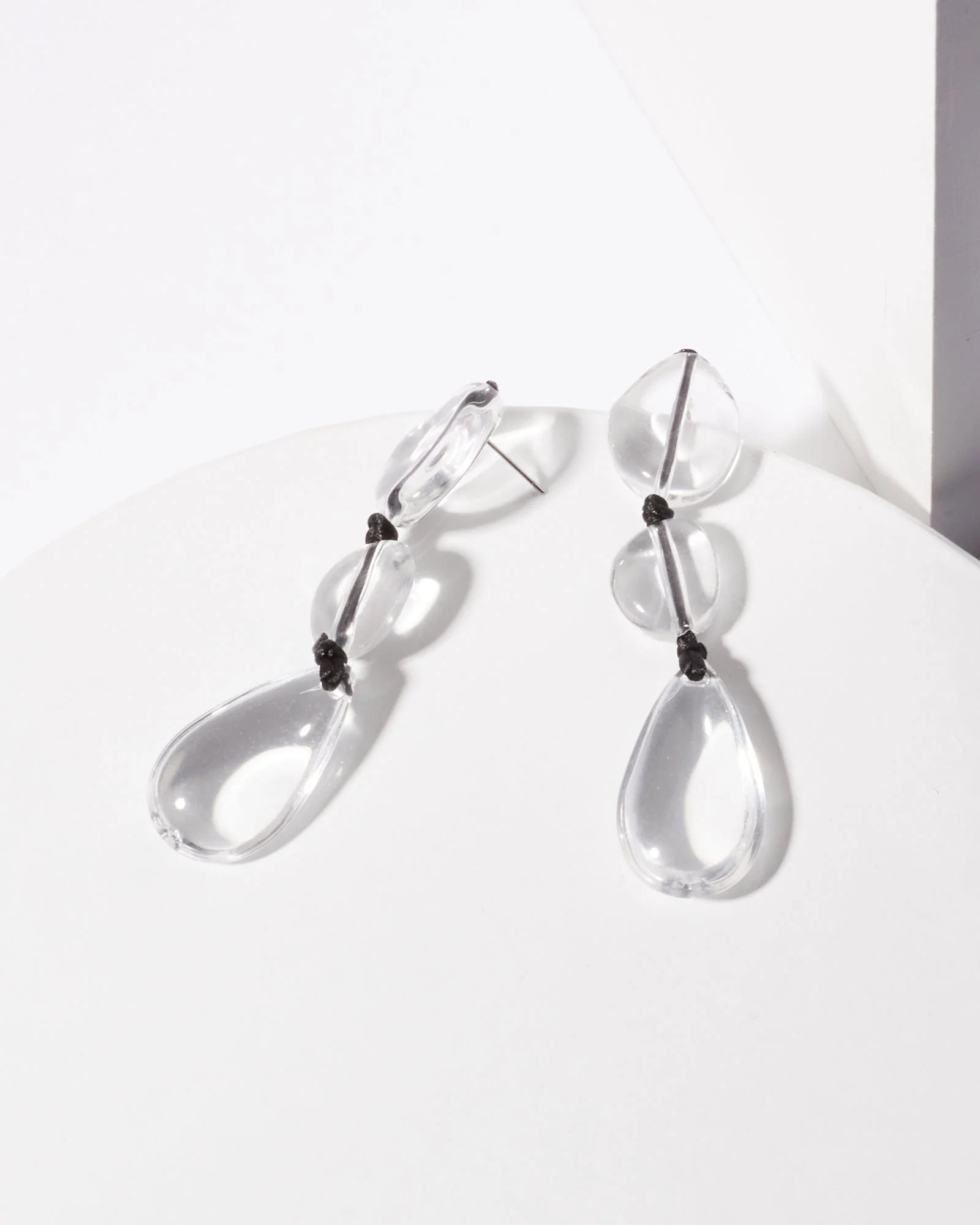 Clear Beaded Statement Earrings