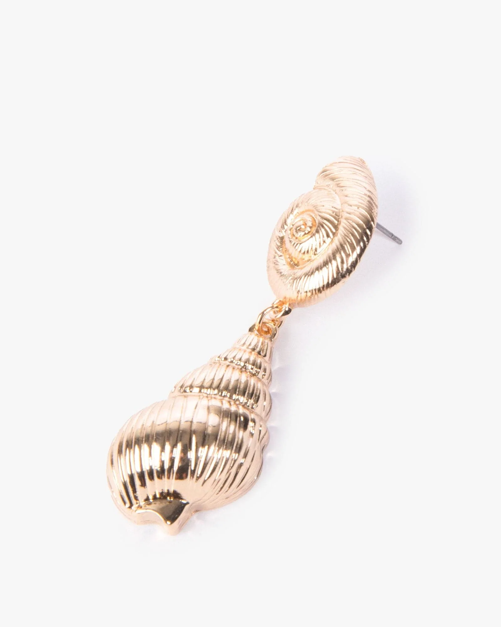 Gold Metal Seaside Drop Earrings