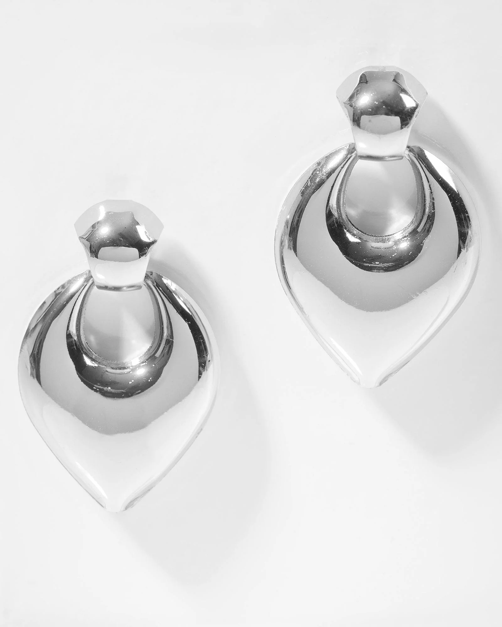 Silver Point Bubble Door Knocker Earirngs