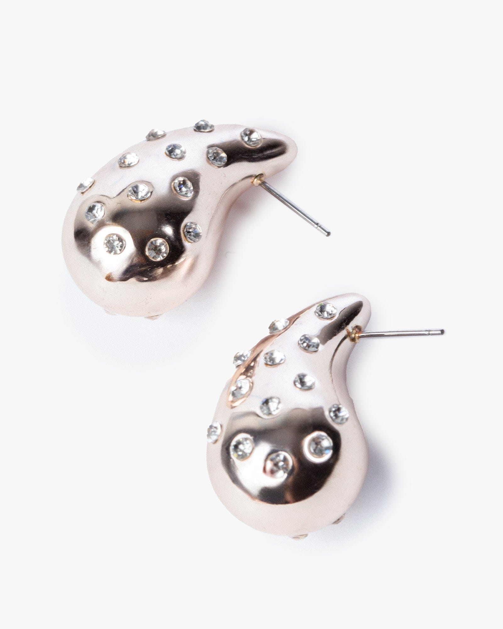 Rose Gold Crystal Tear Drop Stud Earrings