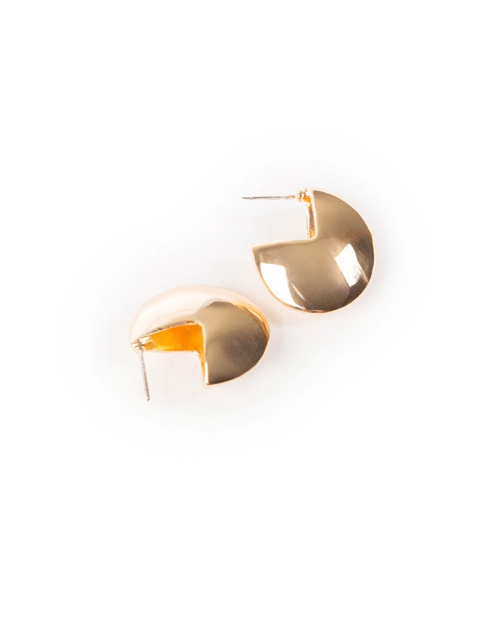 Gold Chubby Round Hoop Earrings