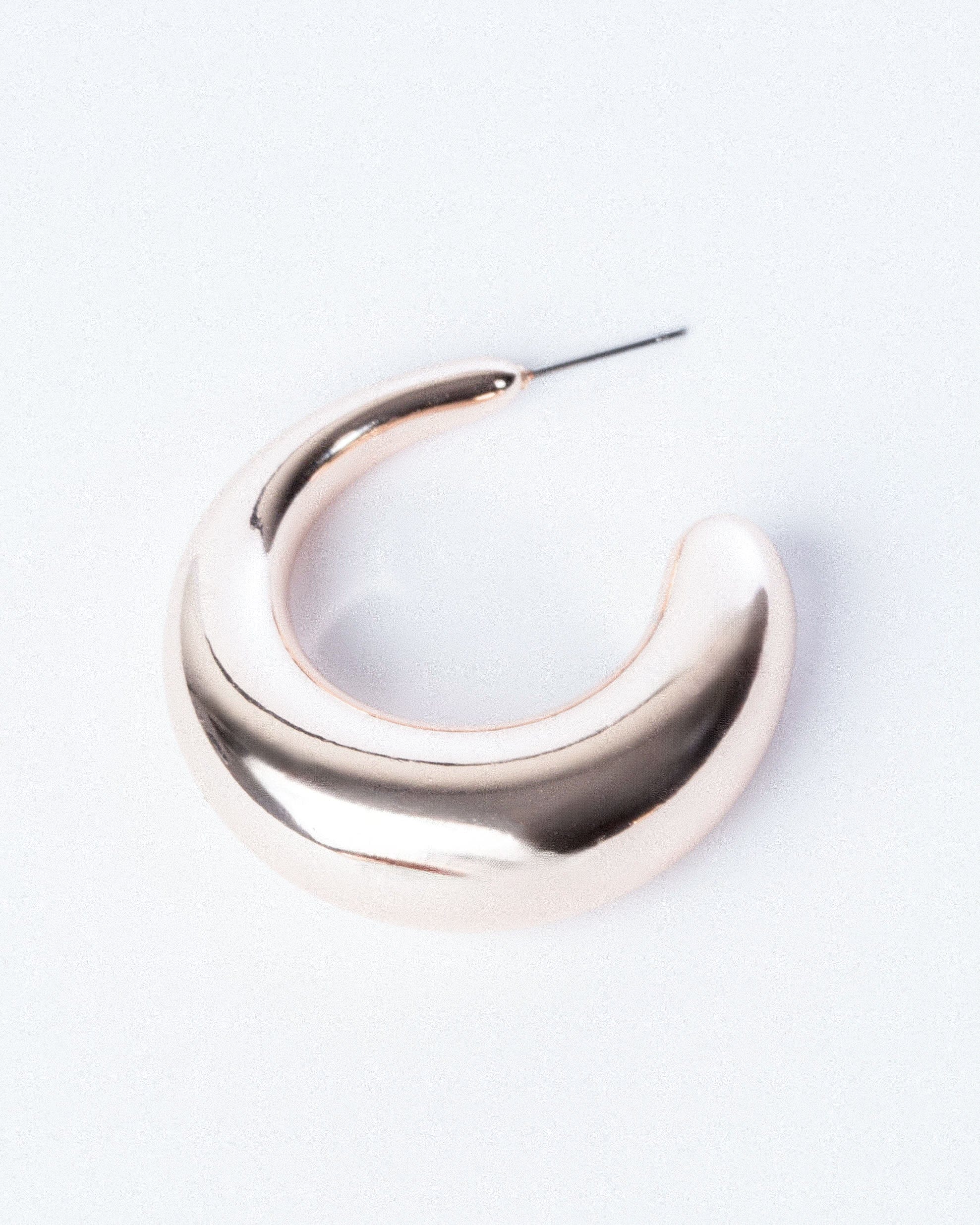 Rose Gold Smooth Mid Hoop Earrings