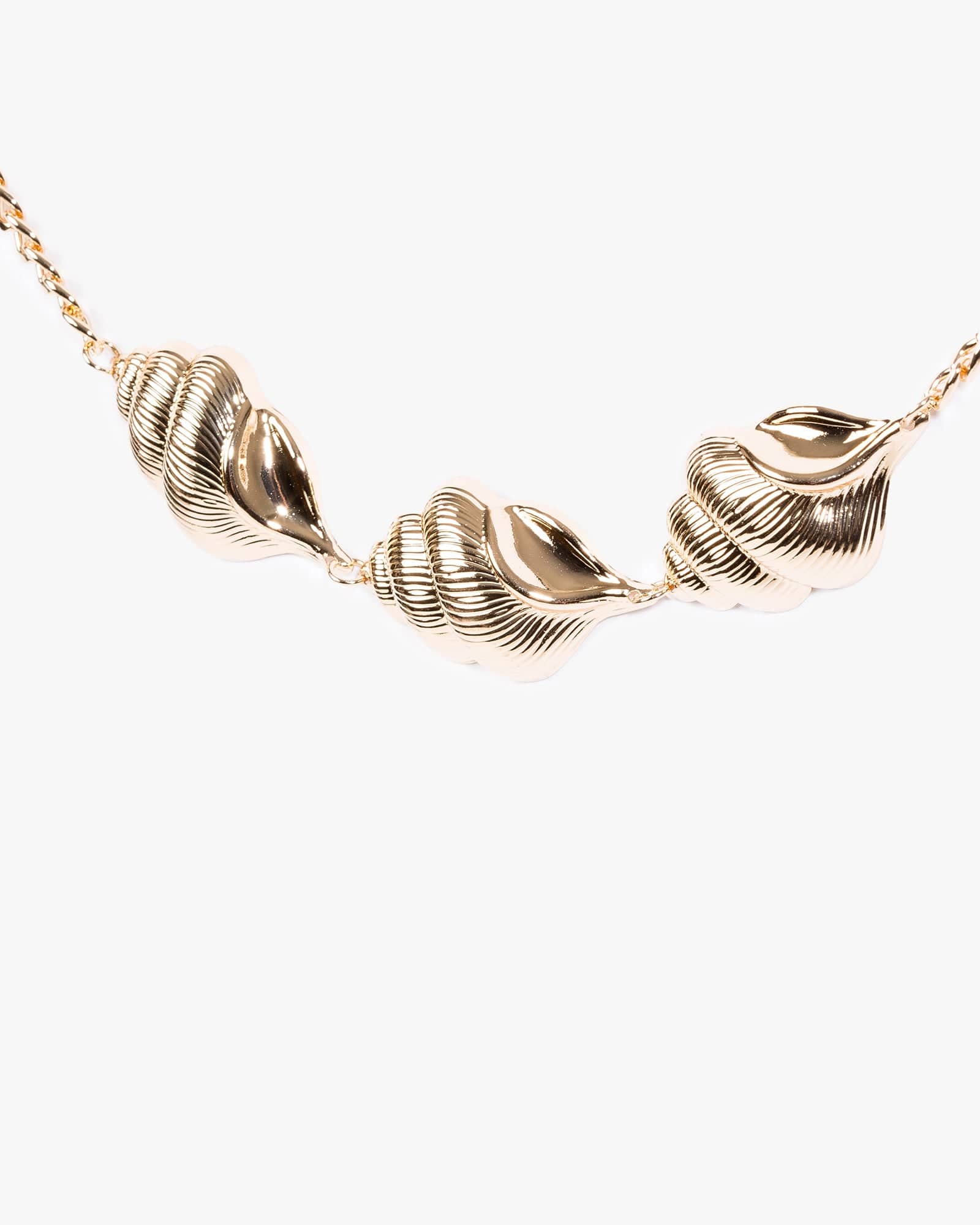 Gold Triple Beach Charm Necklace
