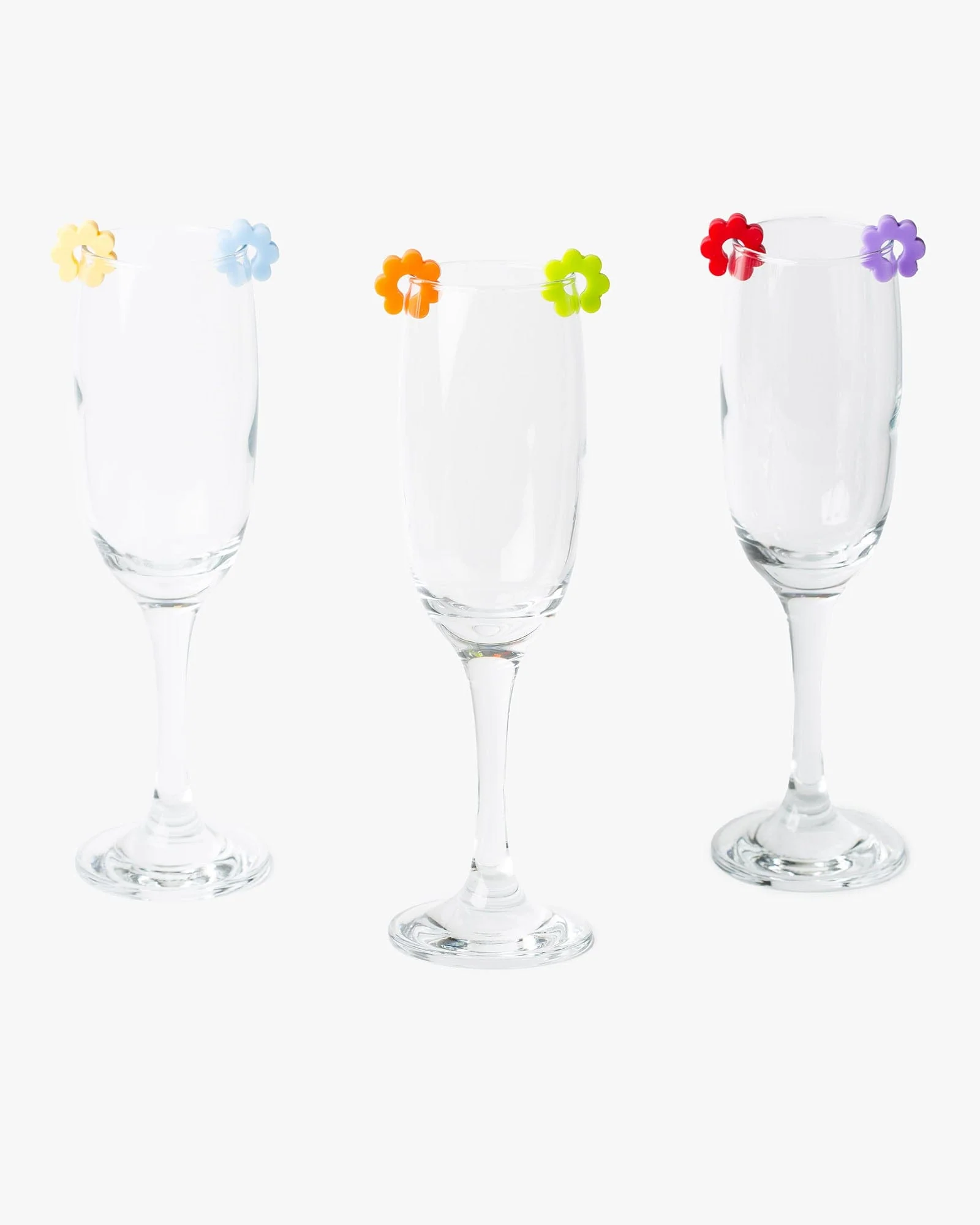 Multi Colour 6 Pack Flower Glass Markers