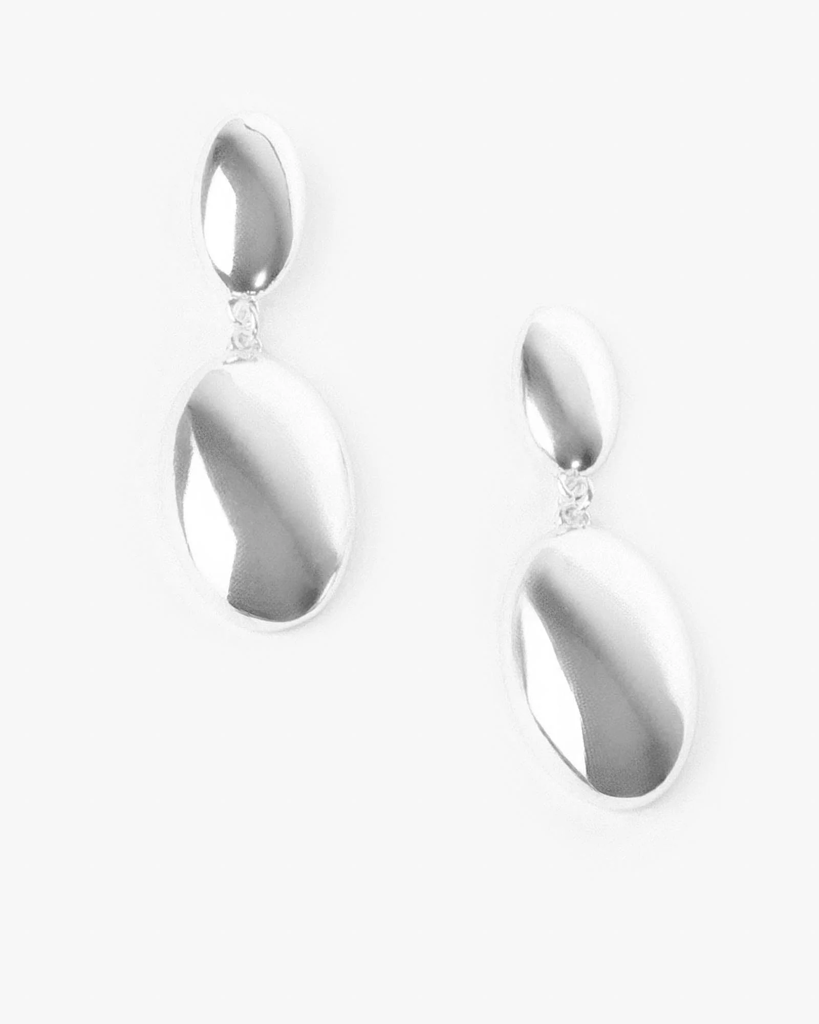 Silver Pebble Drop Earrings