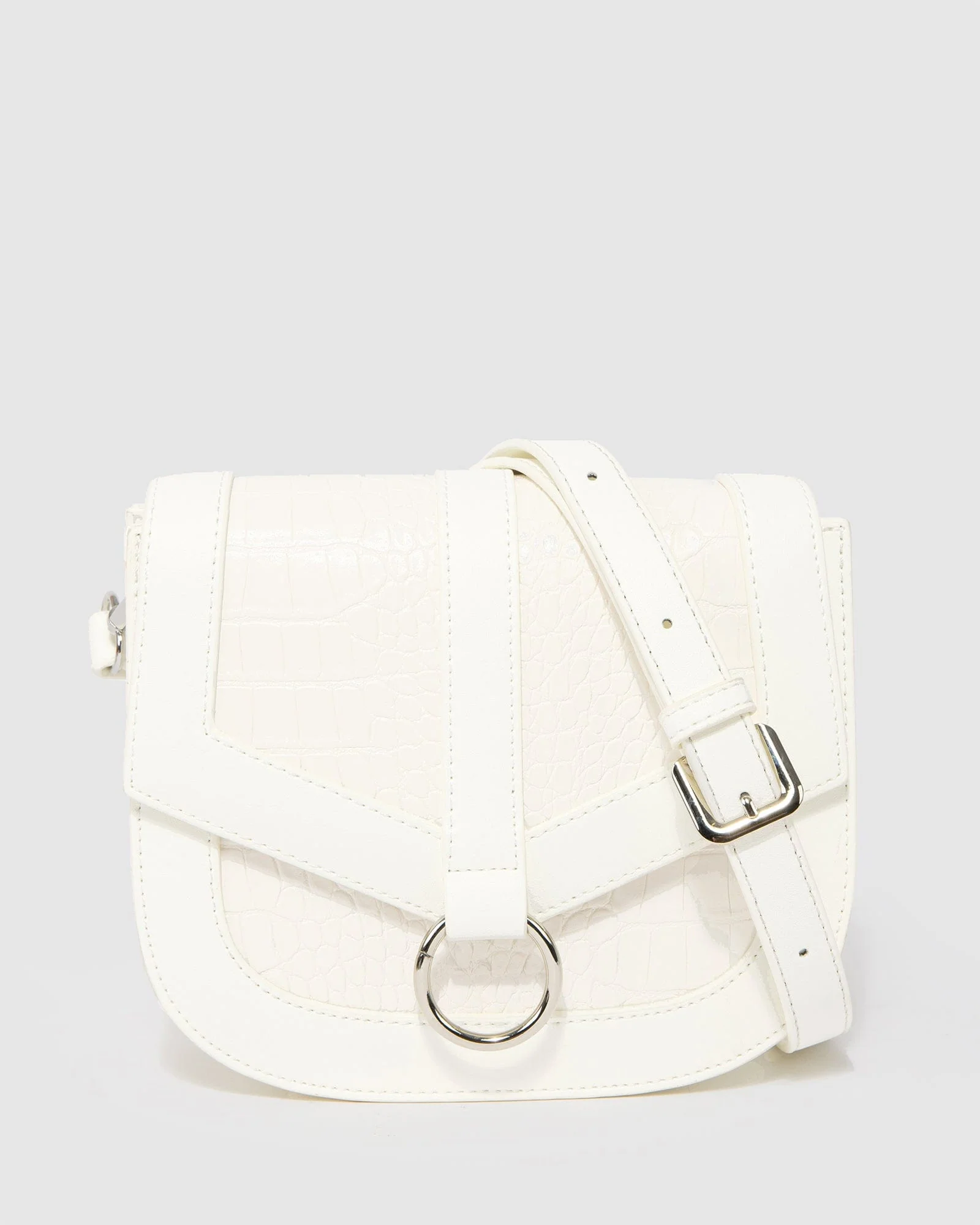 White Faye Ring Crossbody Bag
