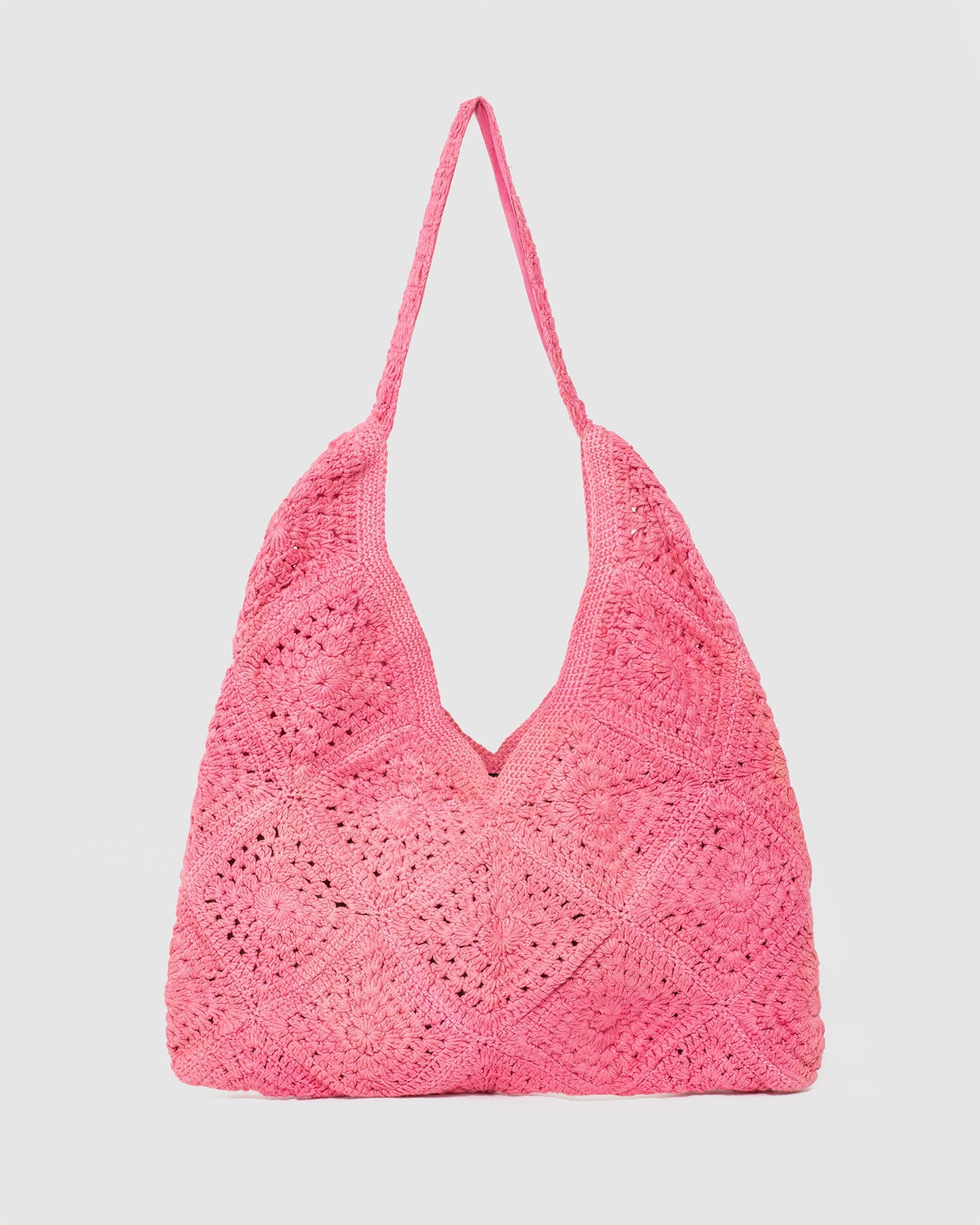 Pink Keira Crochet Shoulder Bag