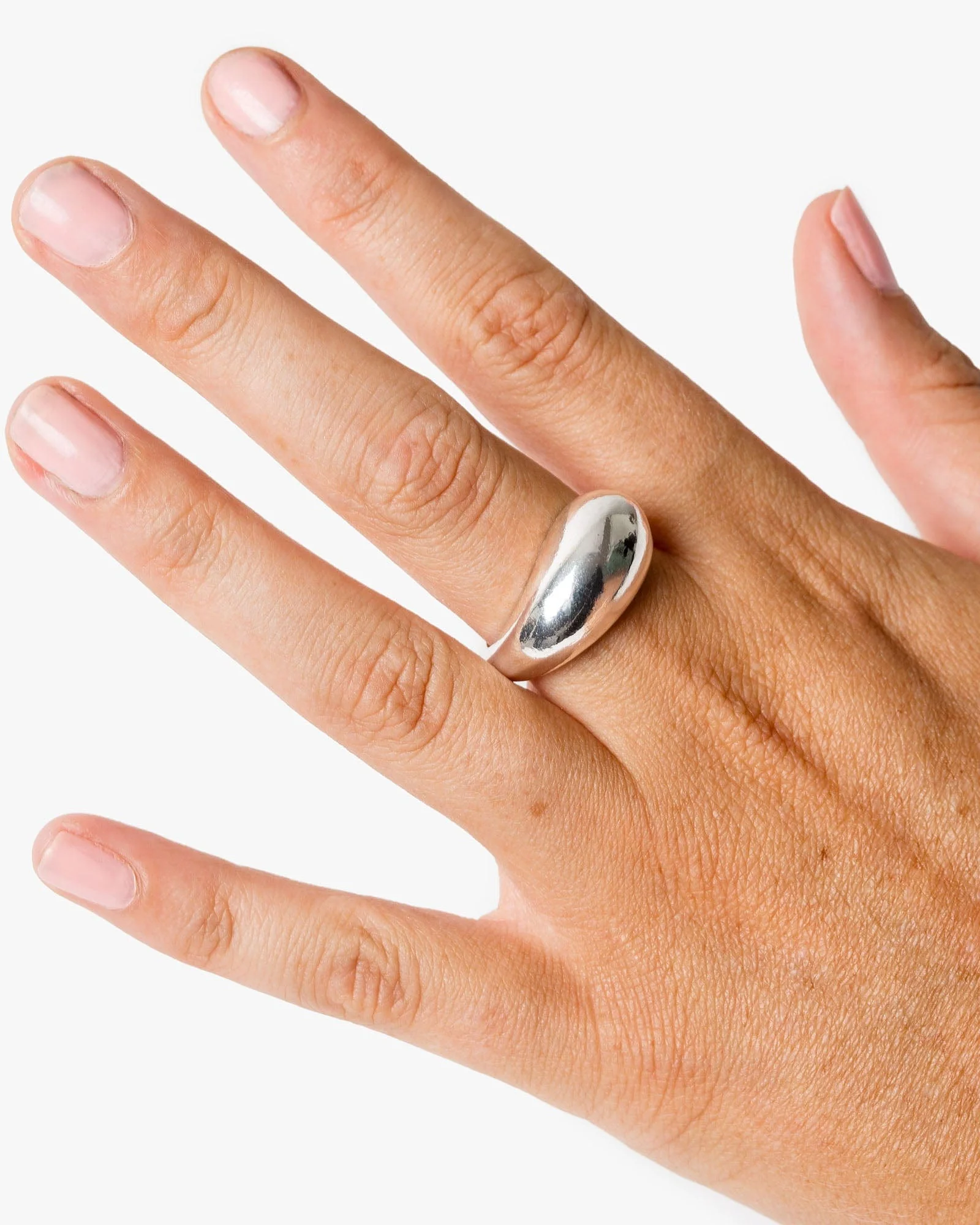 Silver Liquid Dome Ring