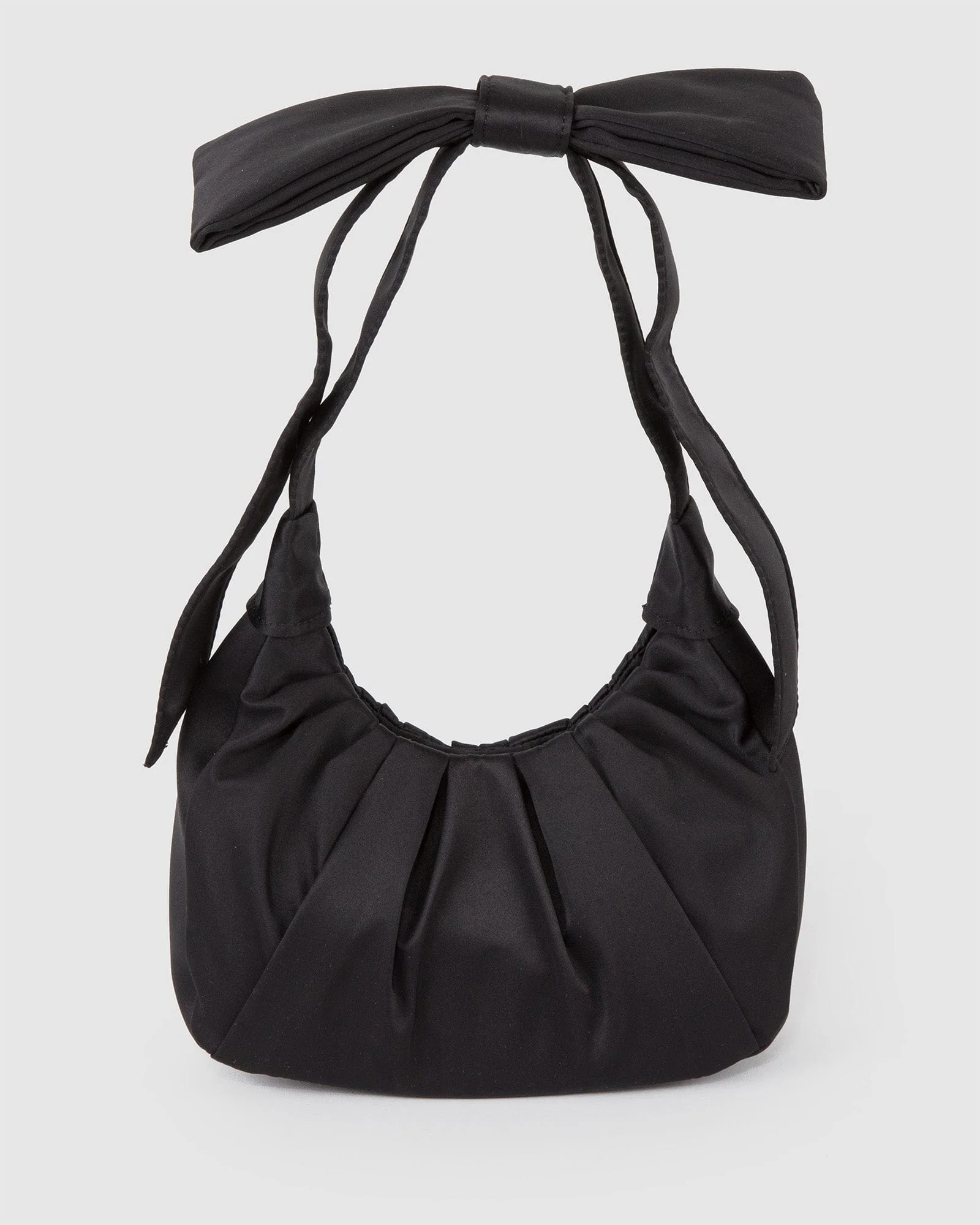 Black Tess Bow Handle Shoulder Bag
