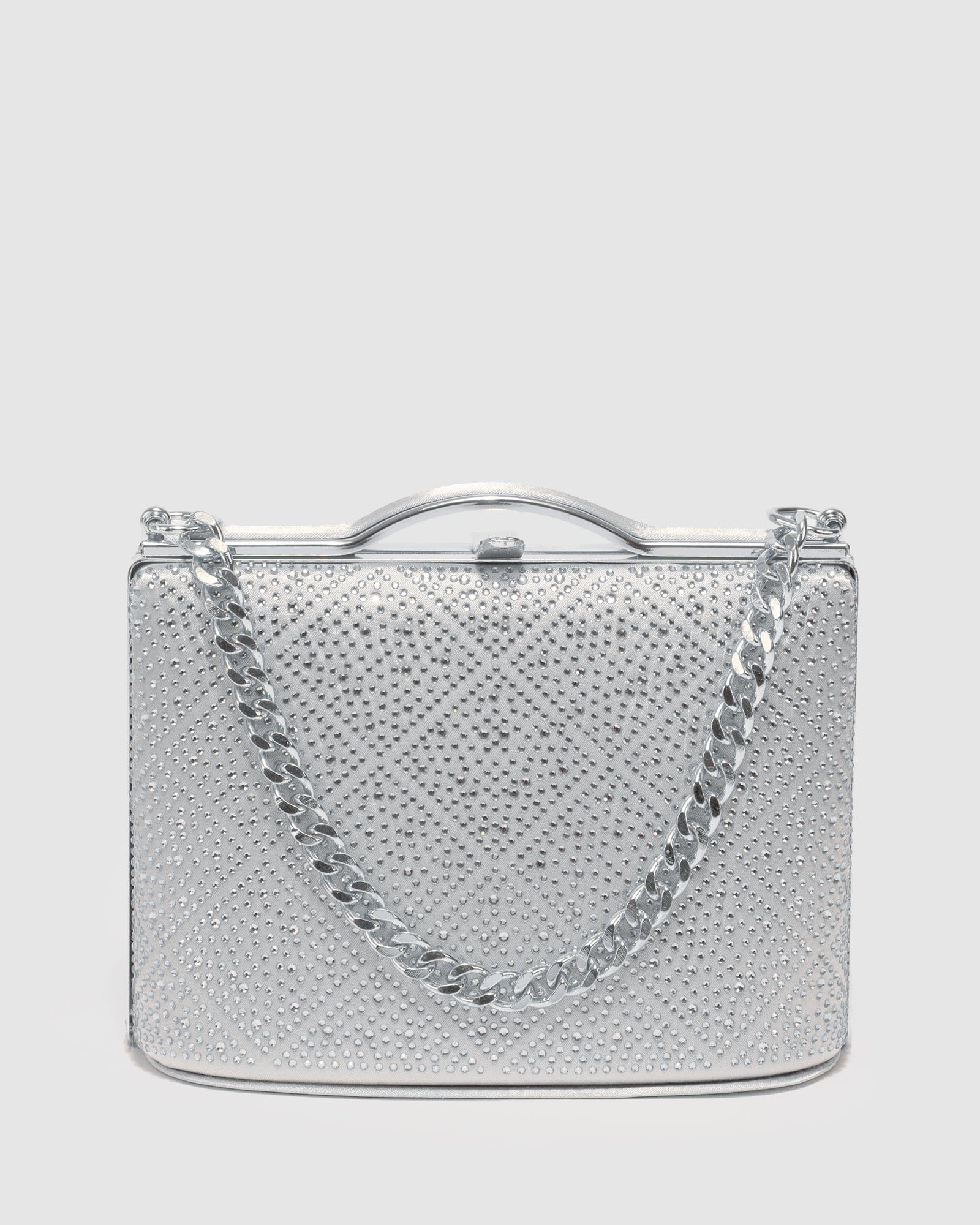 Silver Tullia Checkered Chain Bag