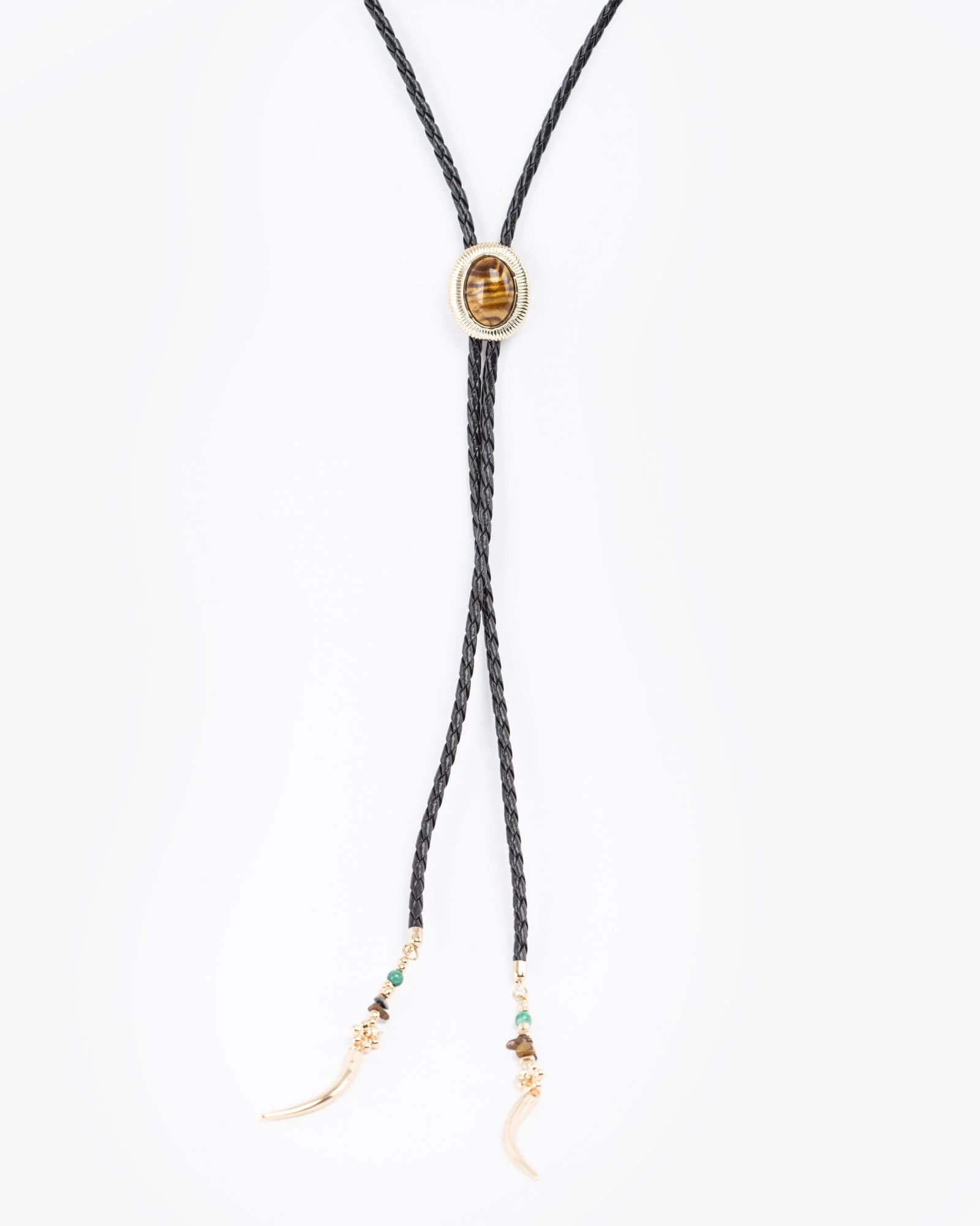 Multi Colour Western Style Cord Lariat Necklace