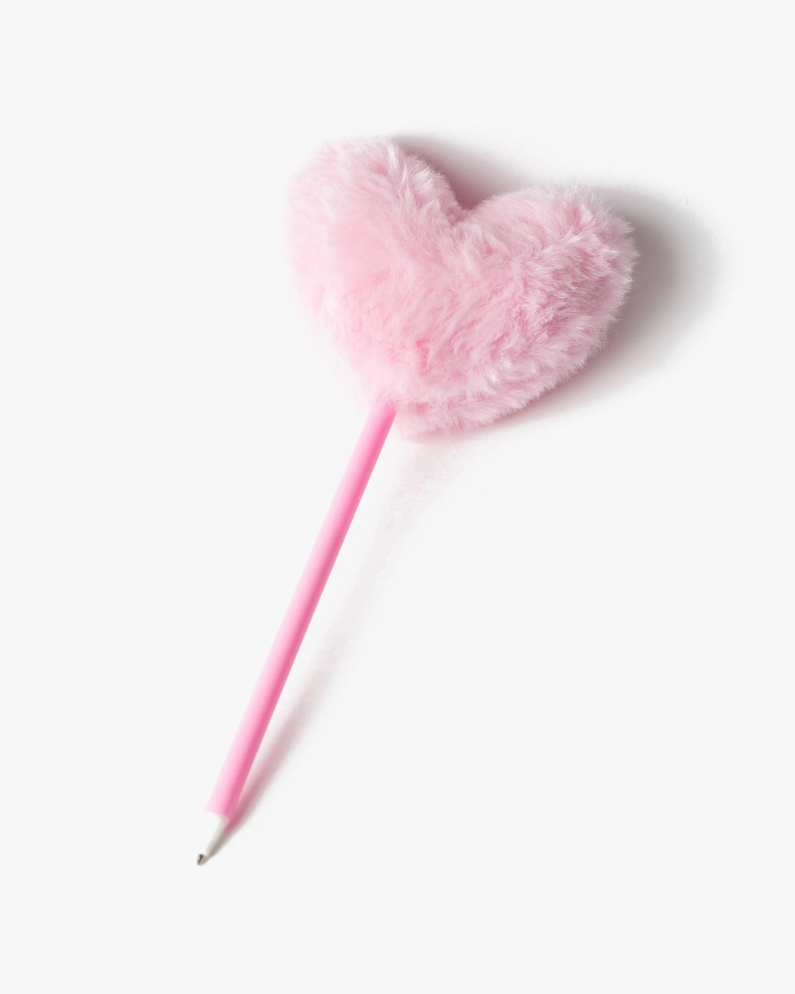 Pink Fluffy Love Heart Pen