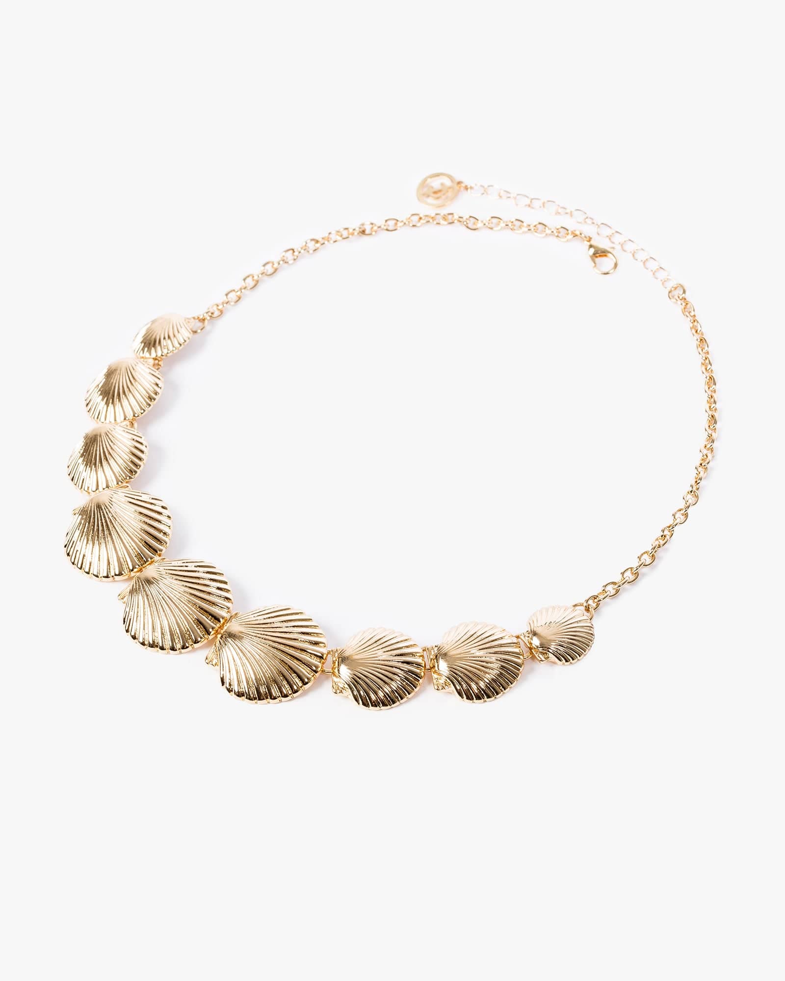 Gold Textured Sea Motif Necklace