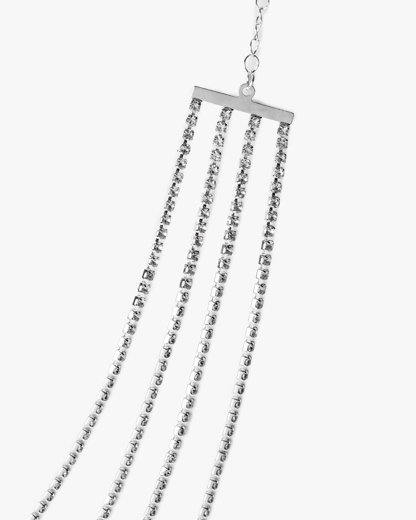 Crystal 4 Row Thin Necklace