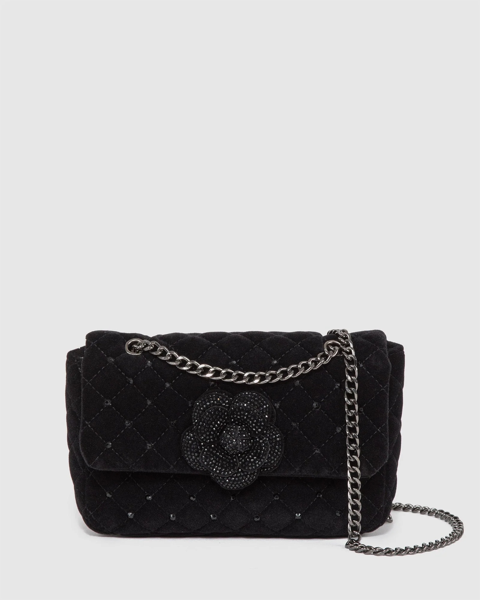 Black Camille Rose Crossbody Bag