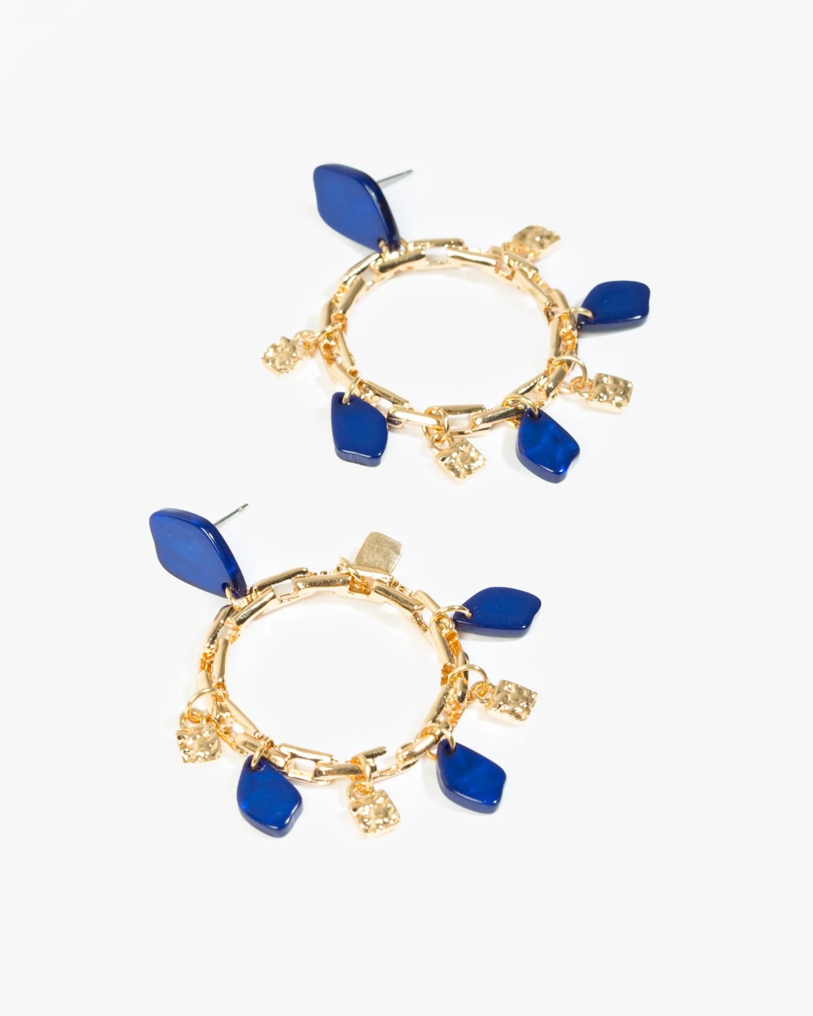 Blue Chain Link Acrylic Earrings