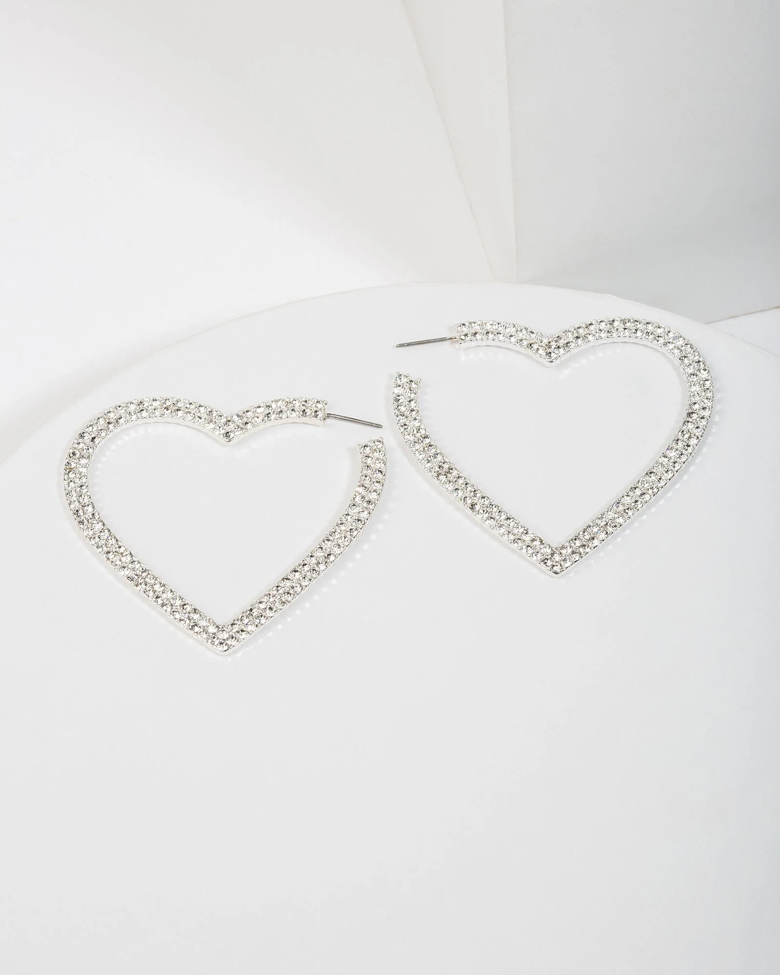 Crystal Open Detail Hoop Earrings